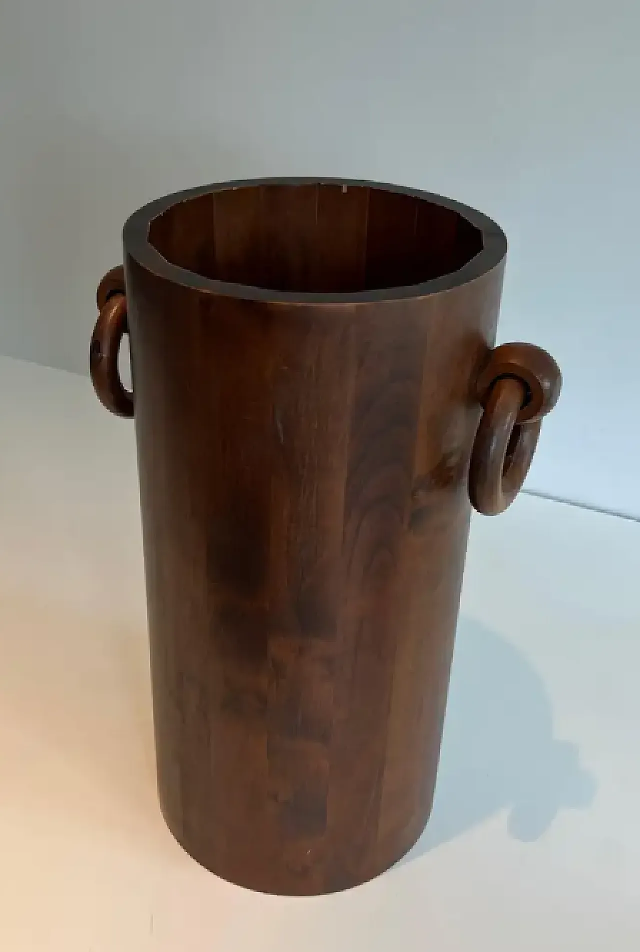 Portaombrelli brutalista in legno, anni '50 3