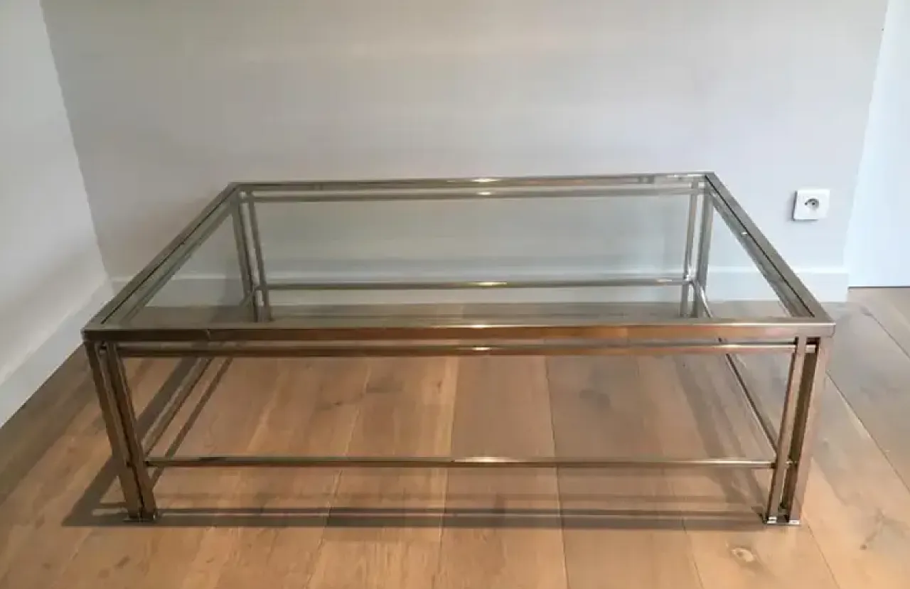 Chrome-plated modernist coffee table, 1970s 2