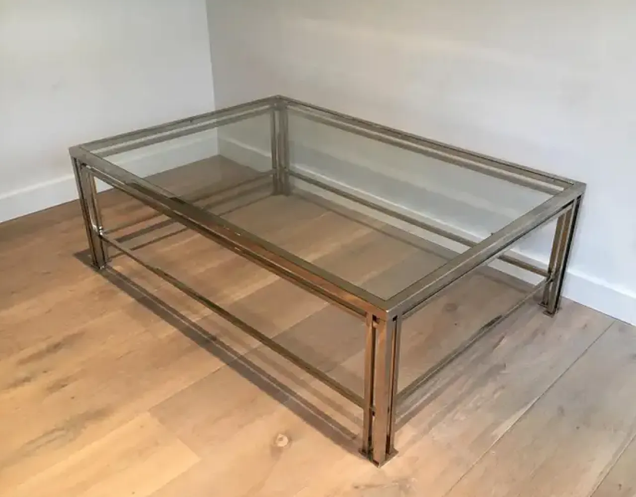 Chrome-plated modernist coffee table, 1970s 3