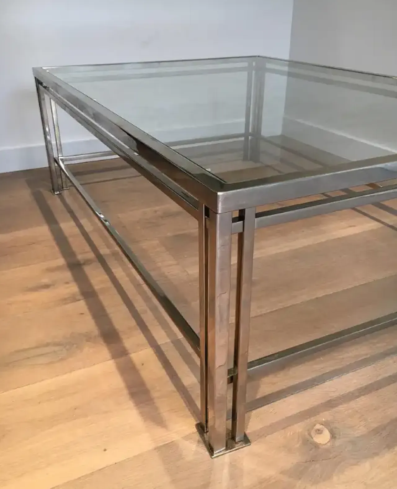 Chrome-plated modernist coffee table, 1970s 4