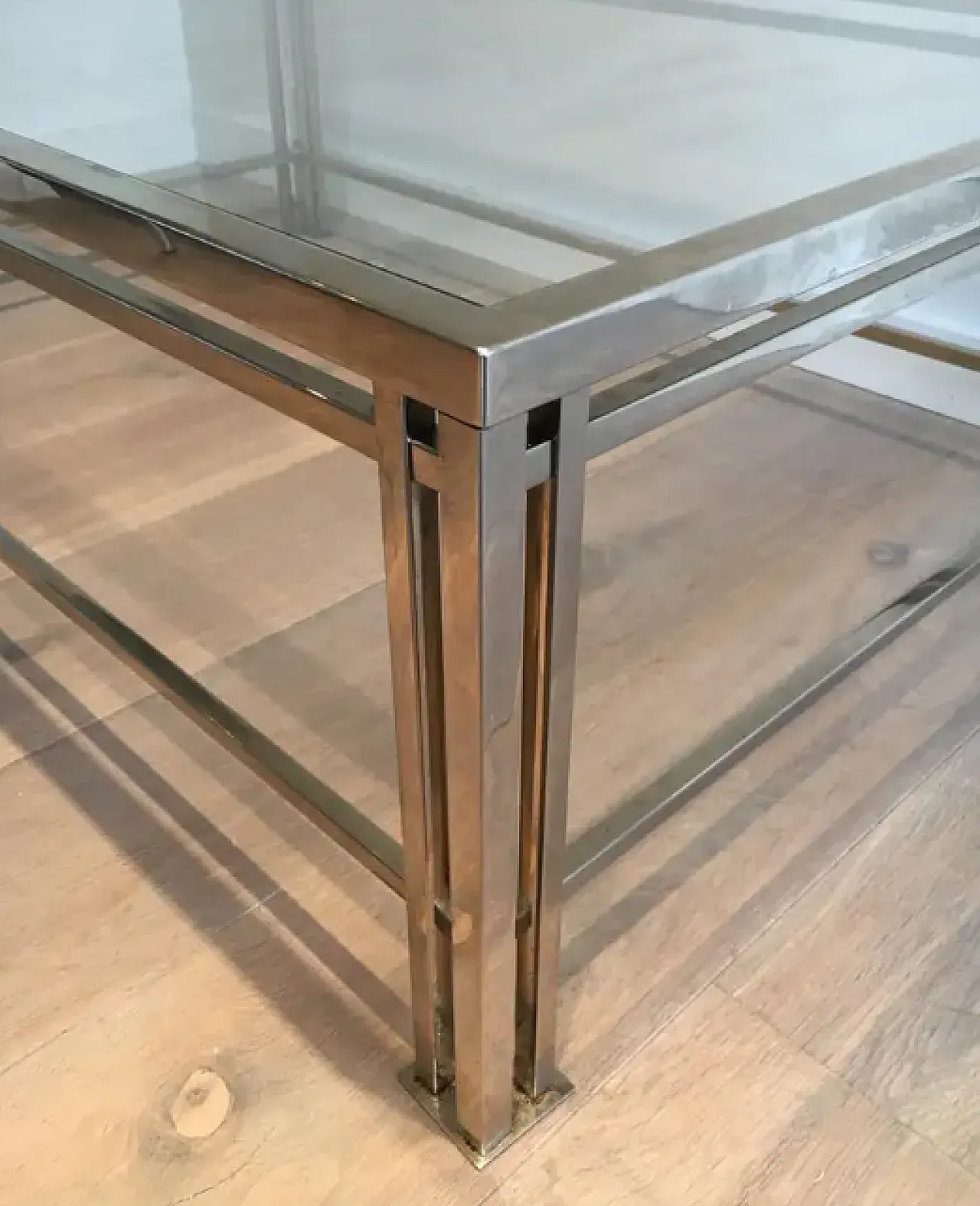 Chrome-plated modernist coffee table, 1970s 5