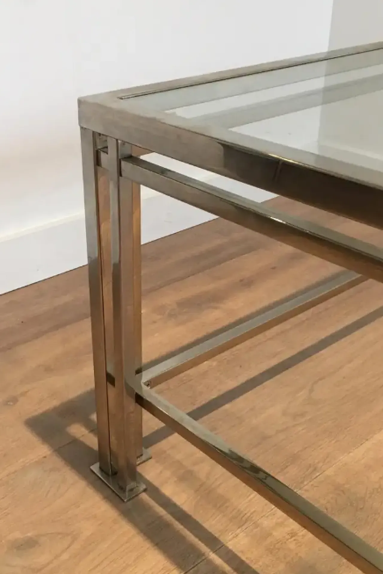 Chrome-plated modernist coffee table, 1970s 6