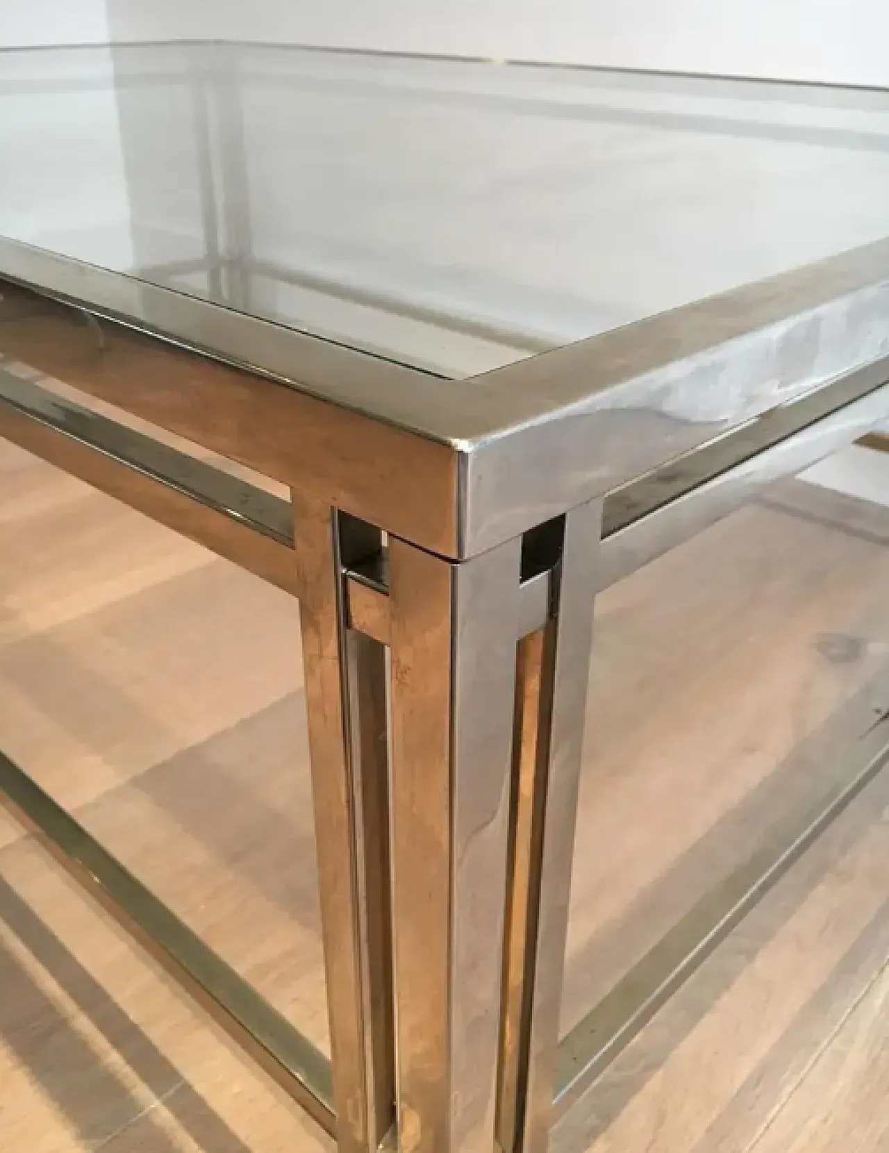 Chrome-plated modernist coffee table, 1970s 7