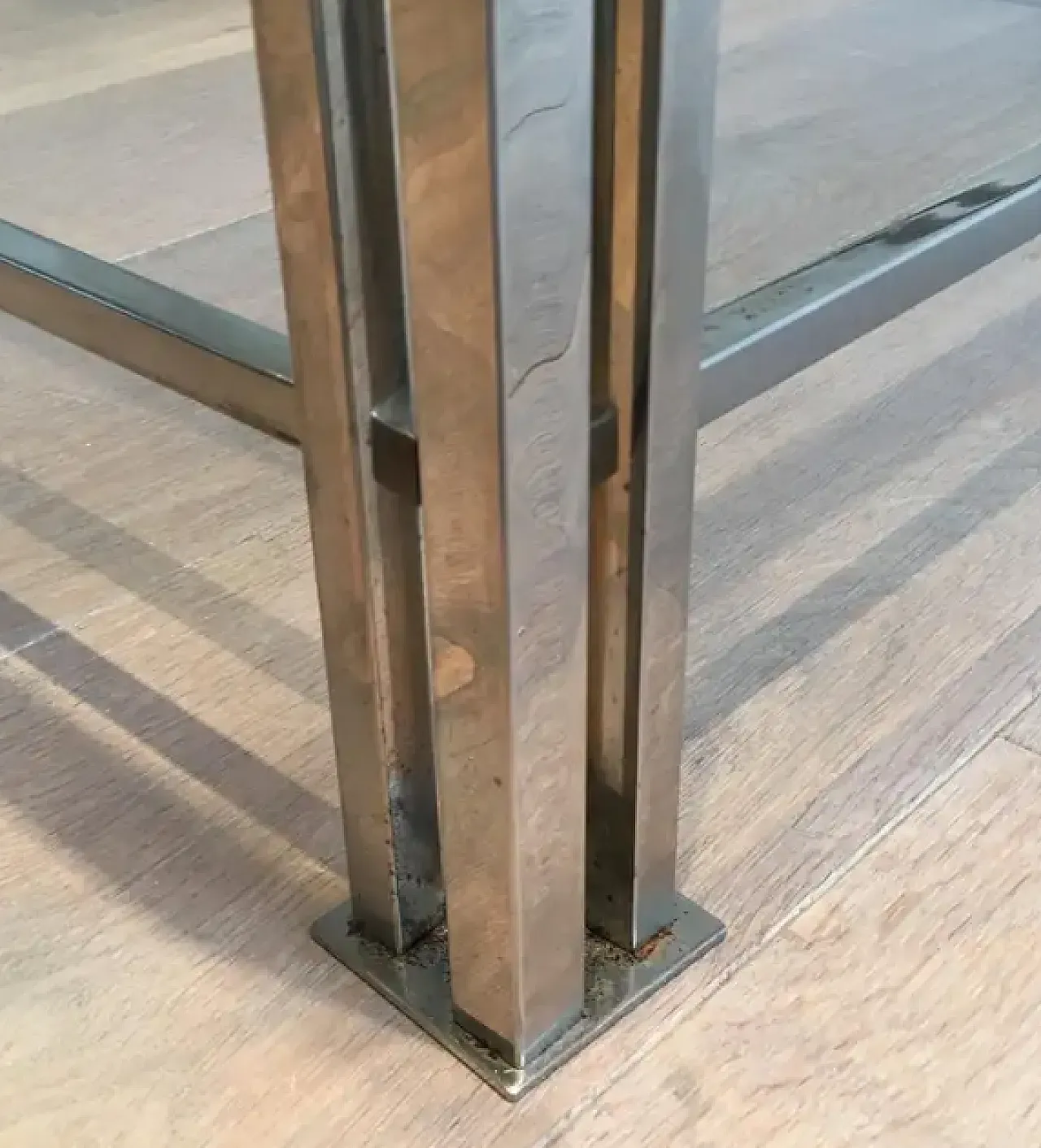 Chrome-plated modernist coffee table, 1970s 8