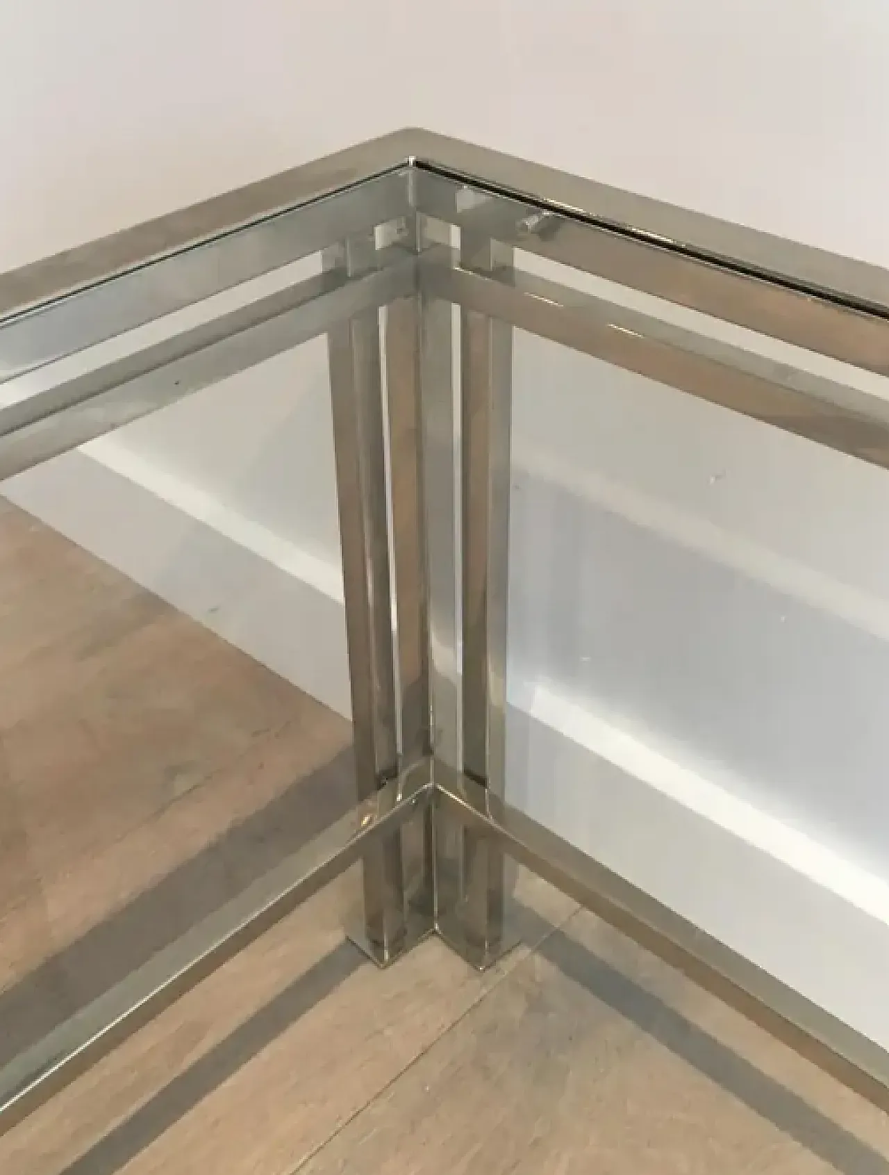 Chrome-plated modernist coffee table, 1970s 10