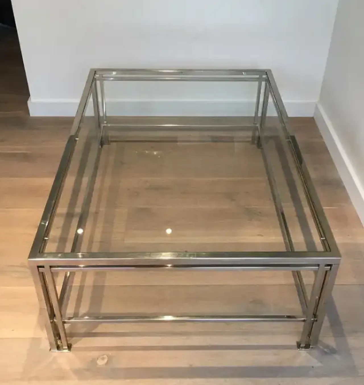 Chrome-plated modernist coffee table, 1970s 11