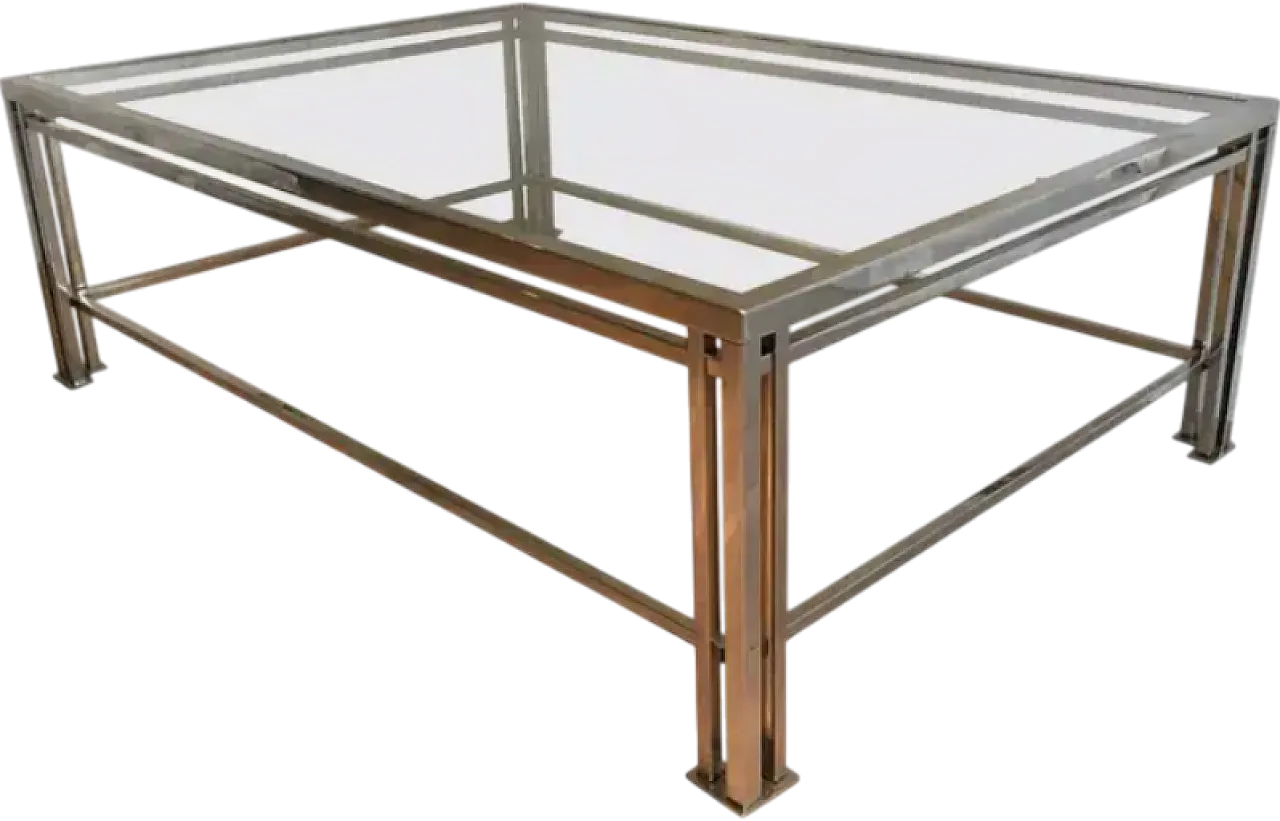 Chrome-plated modernist coffee table, 1970s 13