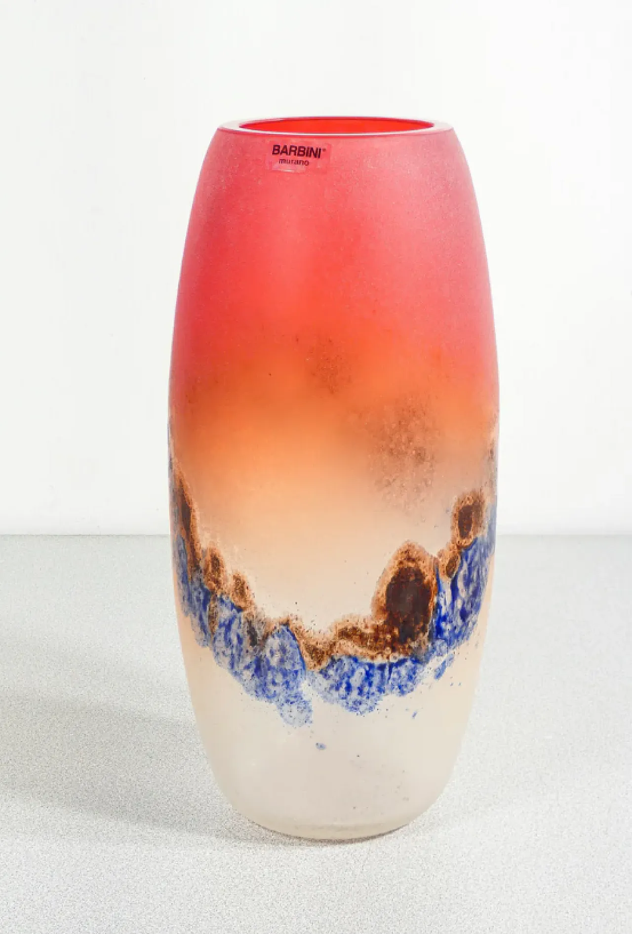 Scavo vase in blown sonorous glass by Alfredo Barbini, 1970s 2