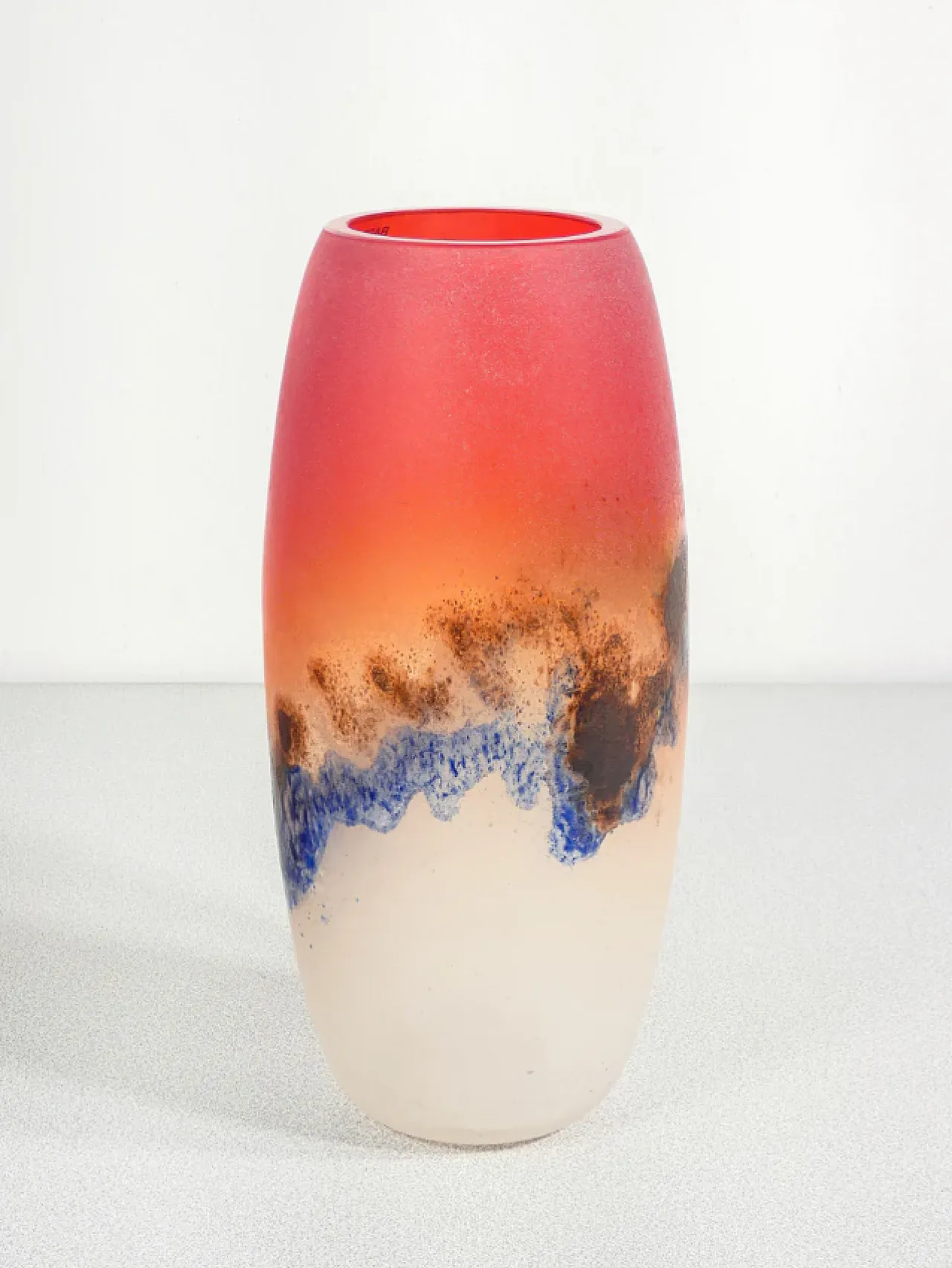Scavo vase in blown sonorous glass by Alfredo Barbini, 1970s 3