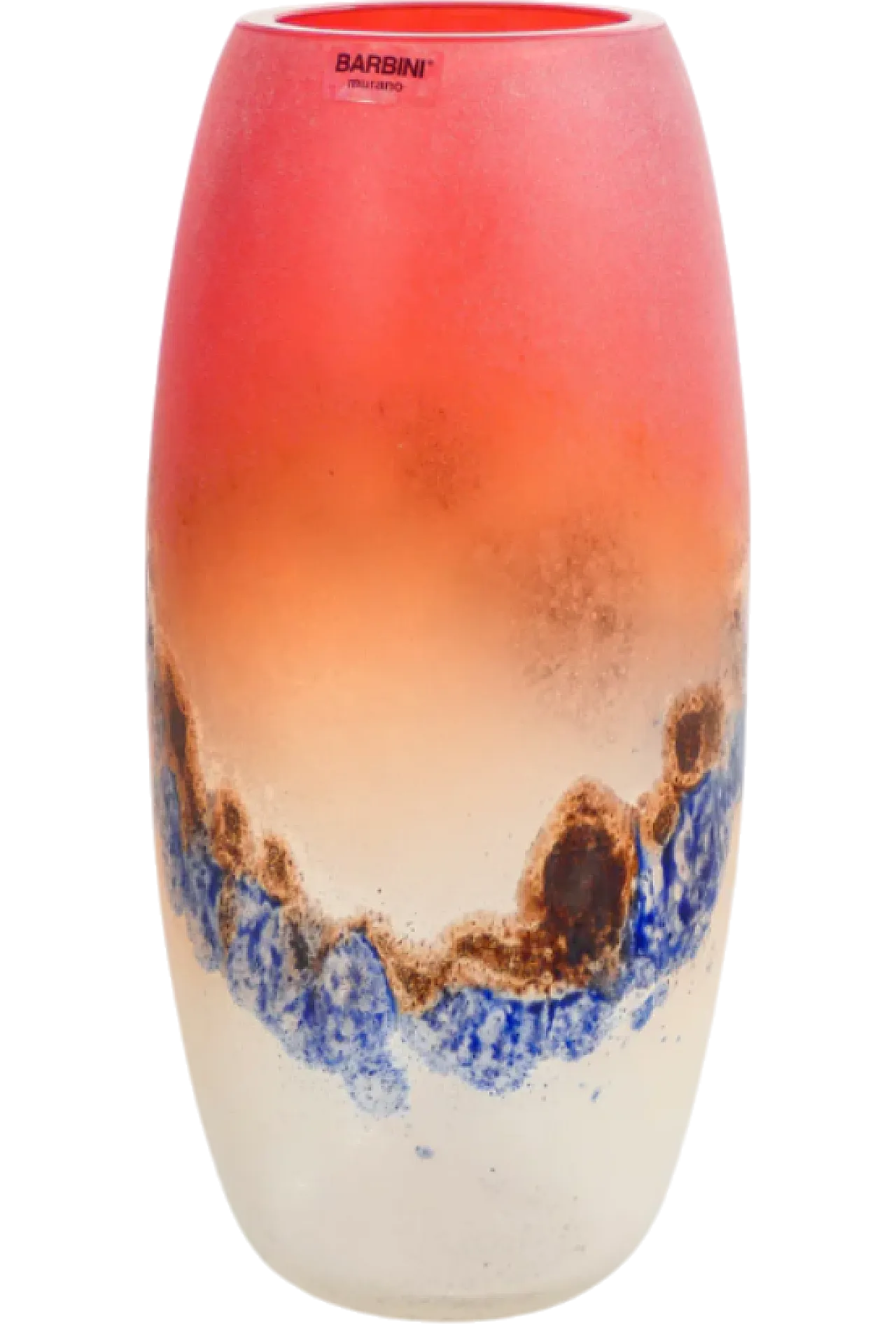 Scavo vase in blown sonorous glass by Alfredo Barbini, 1970s 8