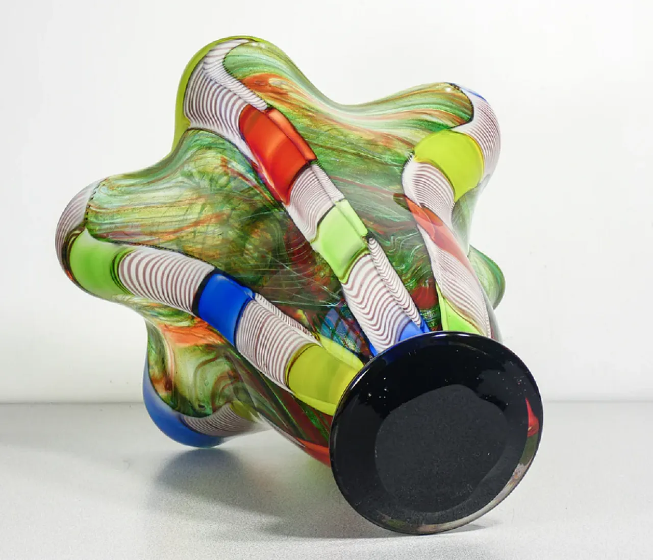 Coppa in vetro soffiato policromo di Murano, anni '60 7