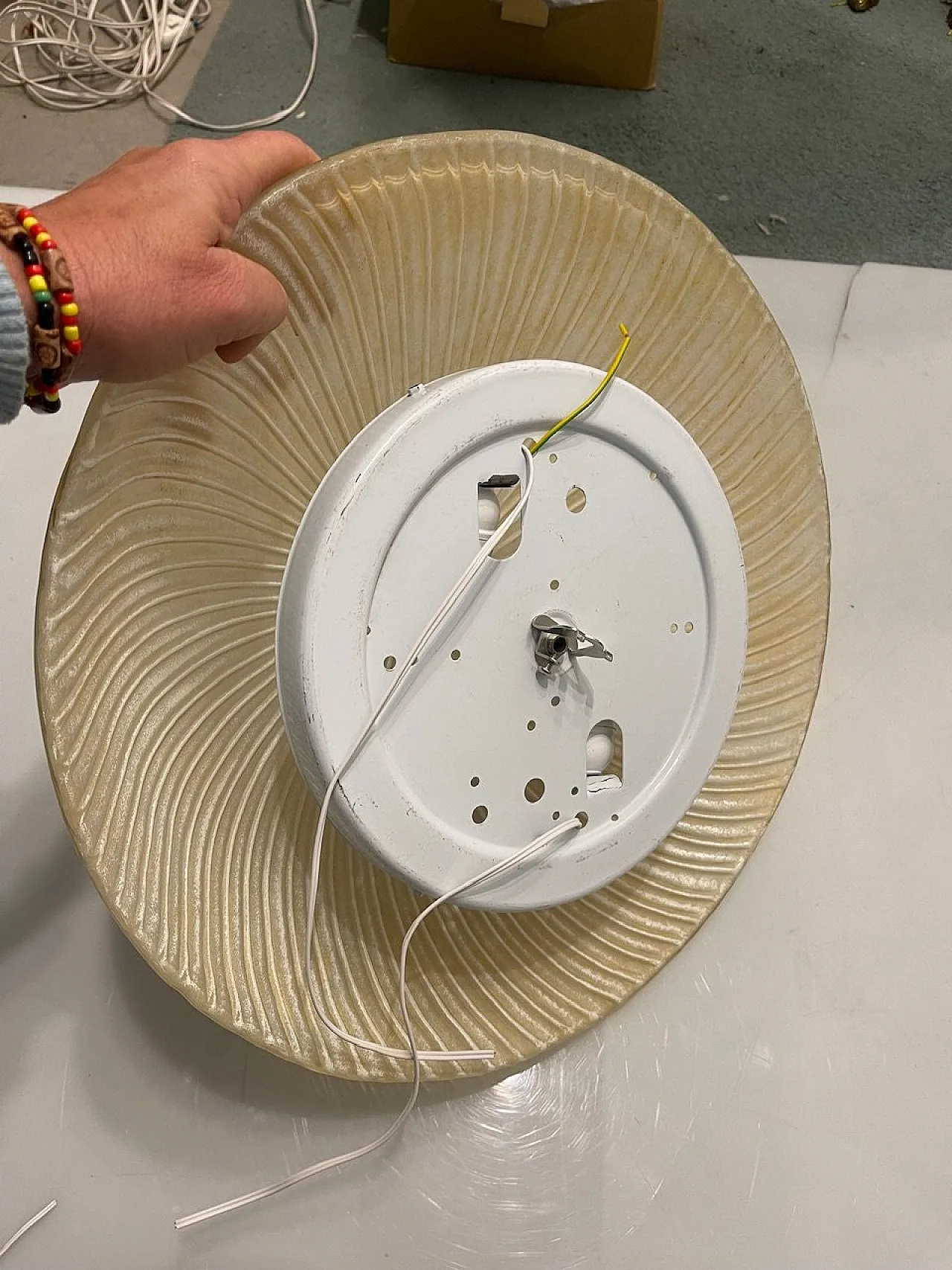 Venetian Murano Glass Flushmount Lights, 1970s, Set of 2 2