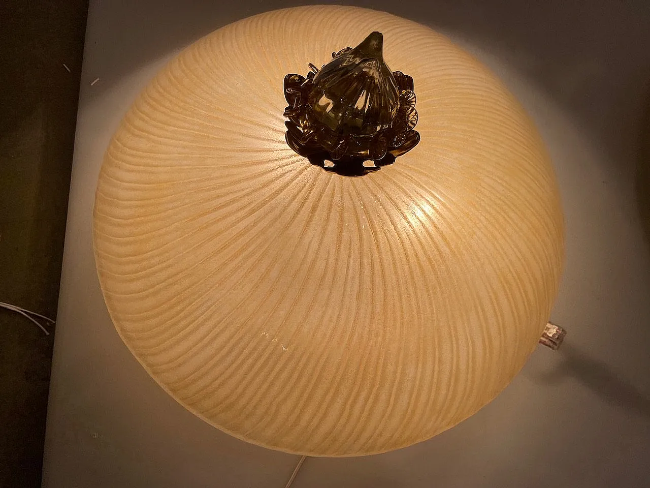 Venetian Murano Glass Flushmount Lights, 1970s, Set of 2 4