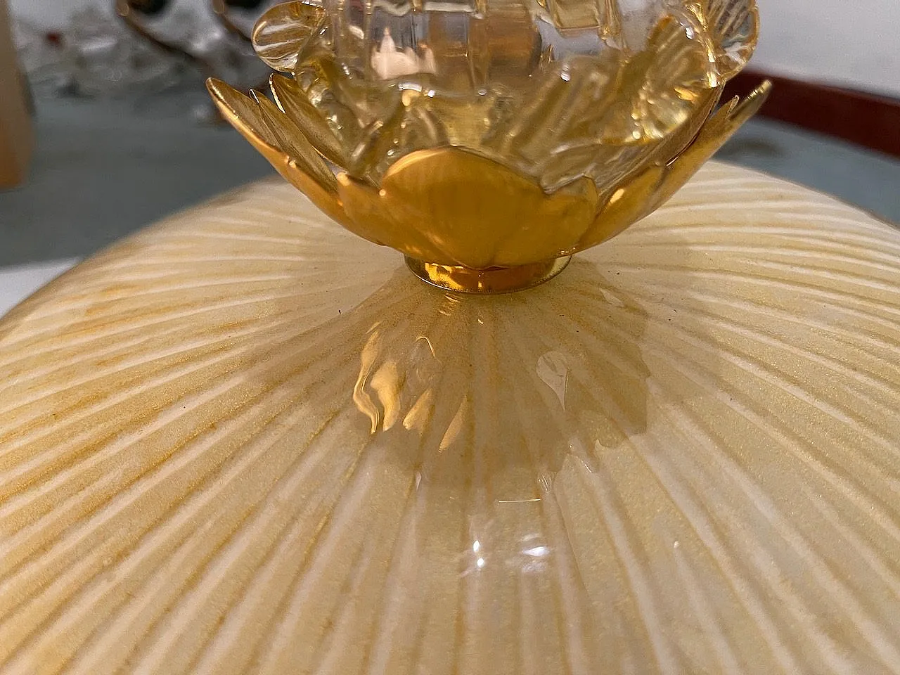 Venetian Murano Glass Flushmount Lights, 1970s, Set of 2 5