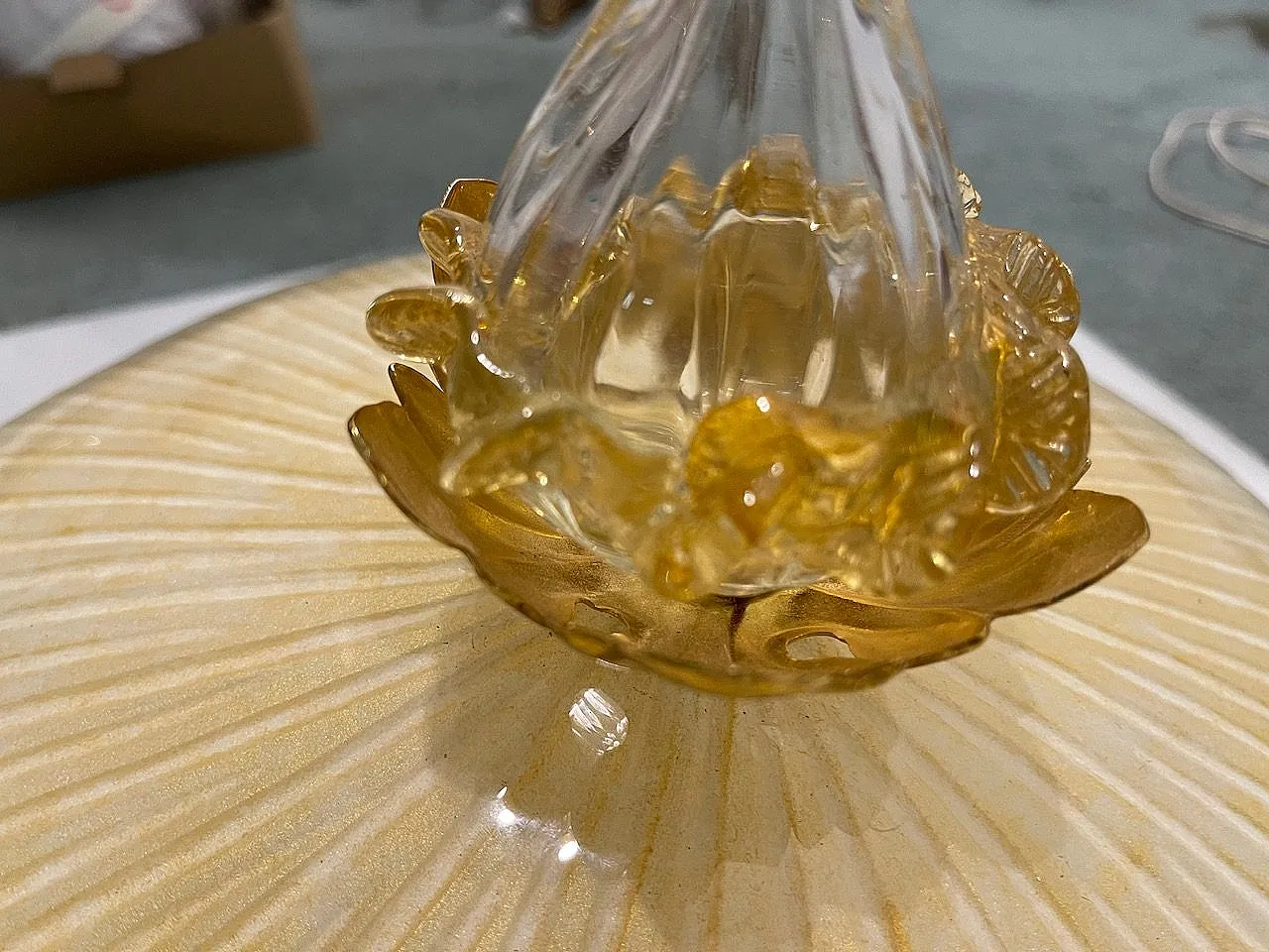 Venetian Murano Glass Flushmount Lights, 1970s, Set of 2 7