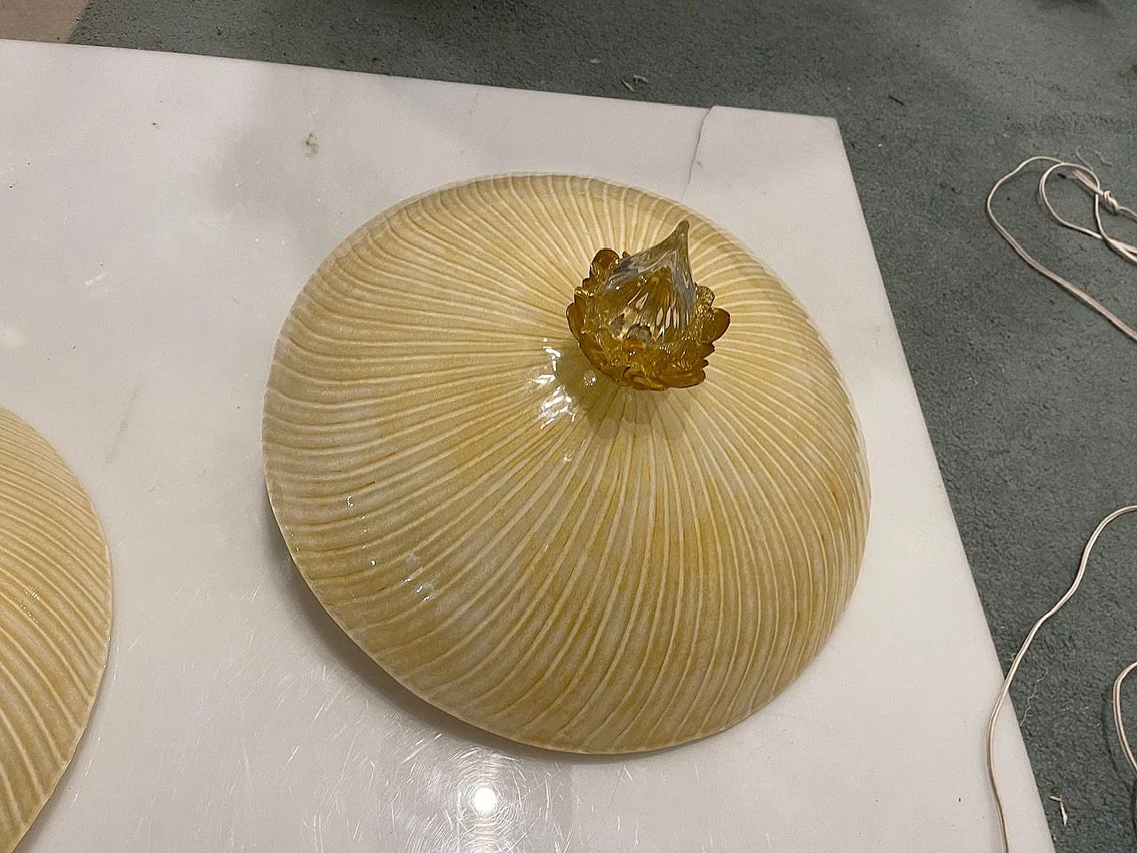 Venetian Murano Glass Flushmount Lights, 1970s, Set of 2 9