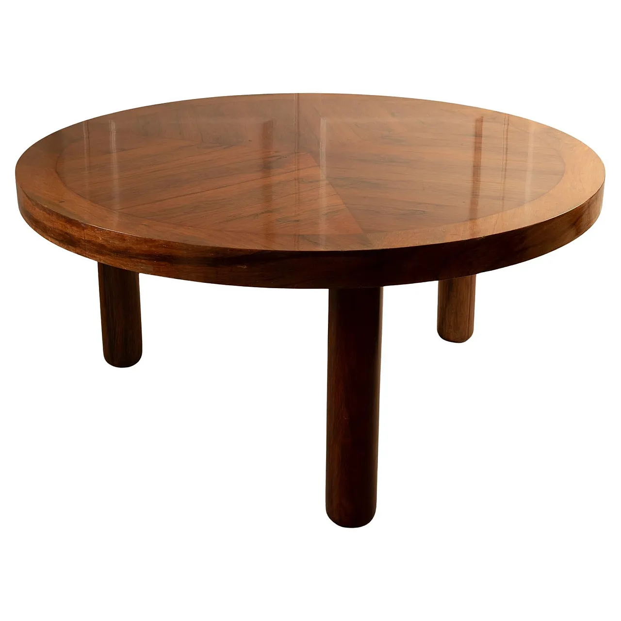 Tavolo rotondo in legno, anni '60 1