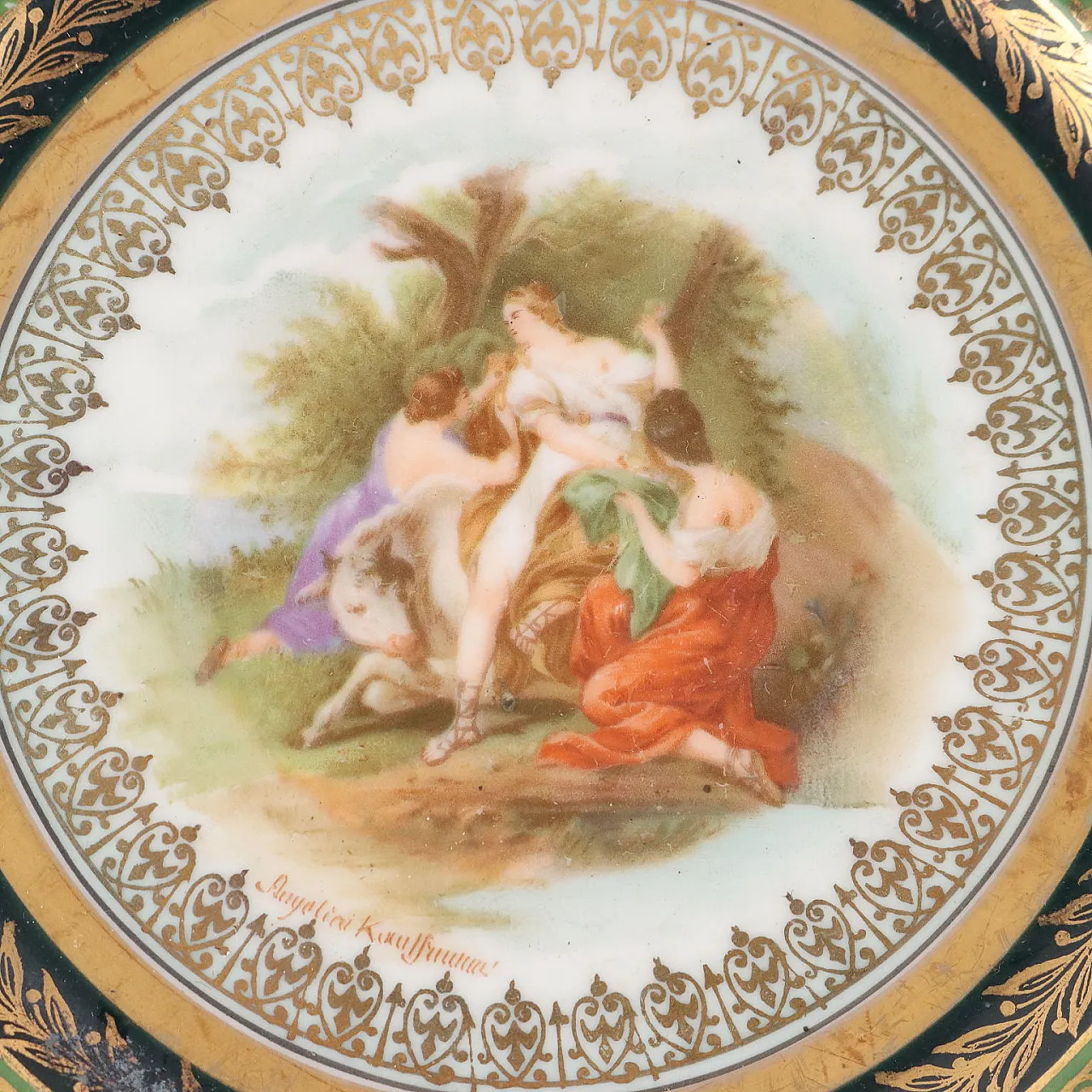 3 Piattini in porcellana di Vienna di Angelica Kauffmann, inizio '900 3