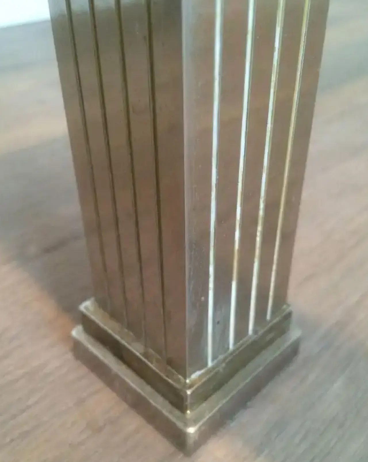 Tavolino da caffè in ottone e cromo in stile neoclassico, anni '70 12