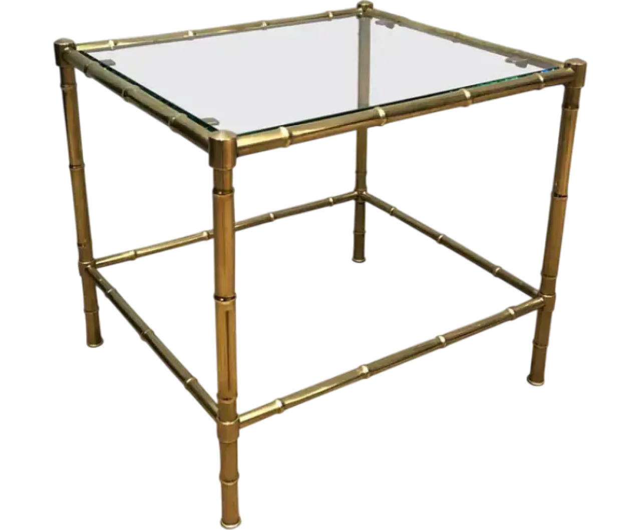 Faux-bamboo brass side table in the style of Jacques Adnet, 1970s 9