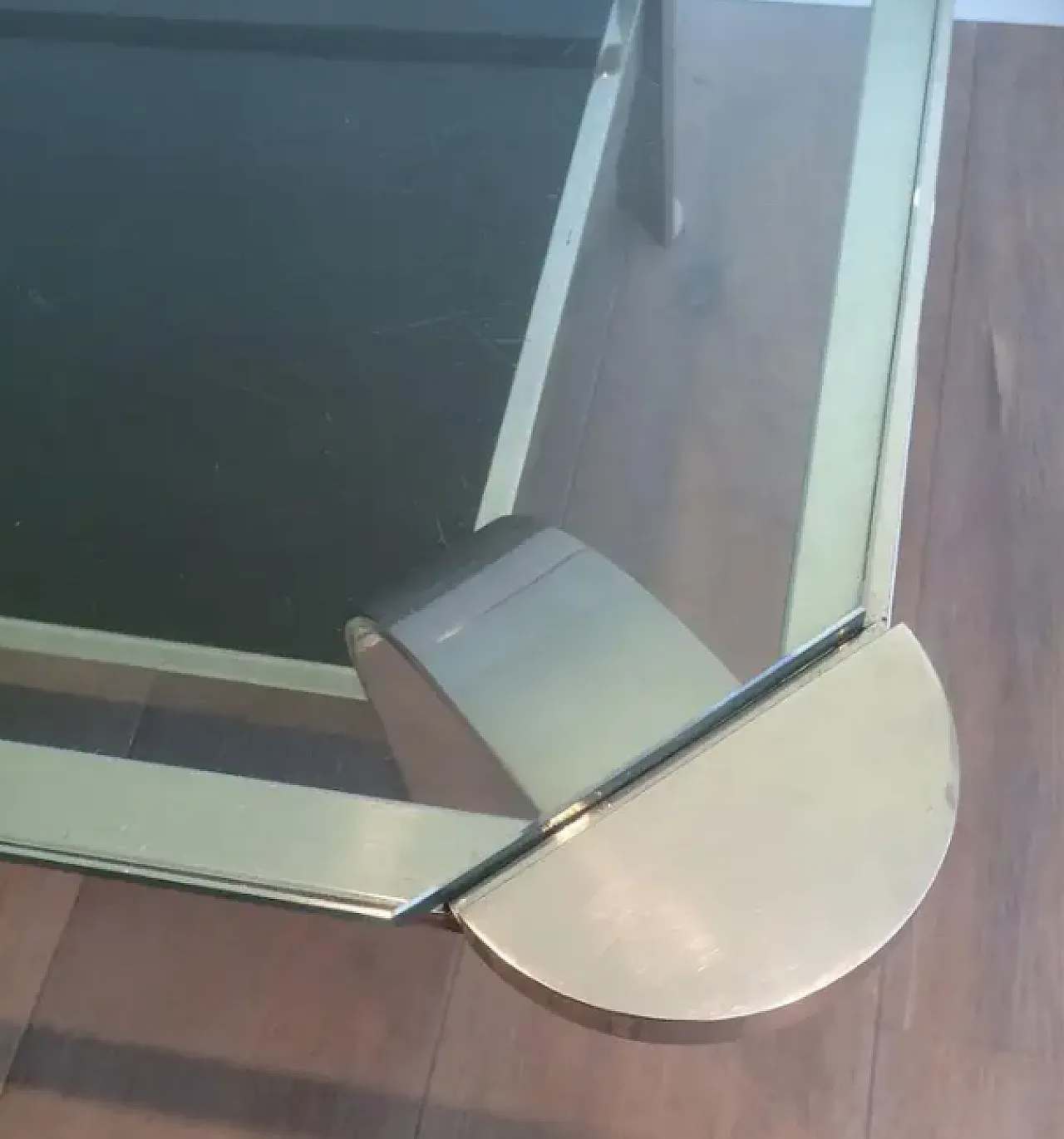 Chrome-plated coffee table with glass shelves, 1970s 8