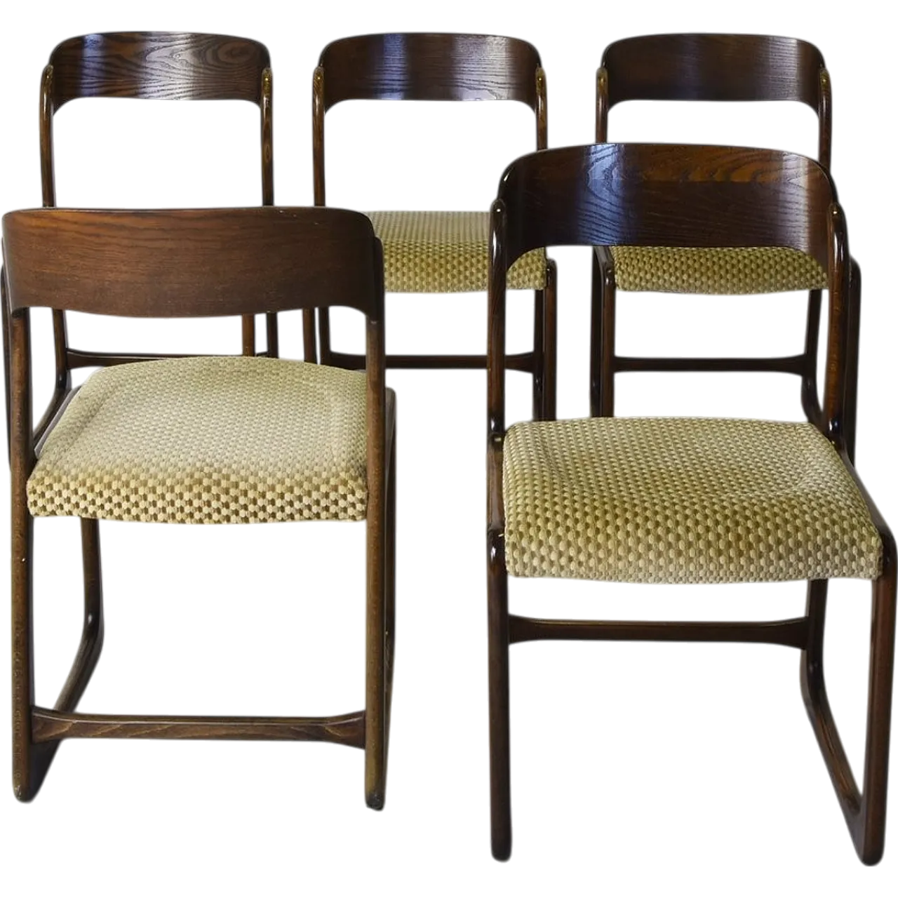 5 Traineau chairs by Baumann, 1960s 12