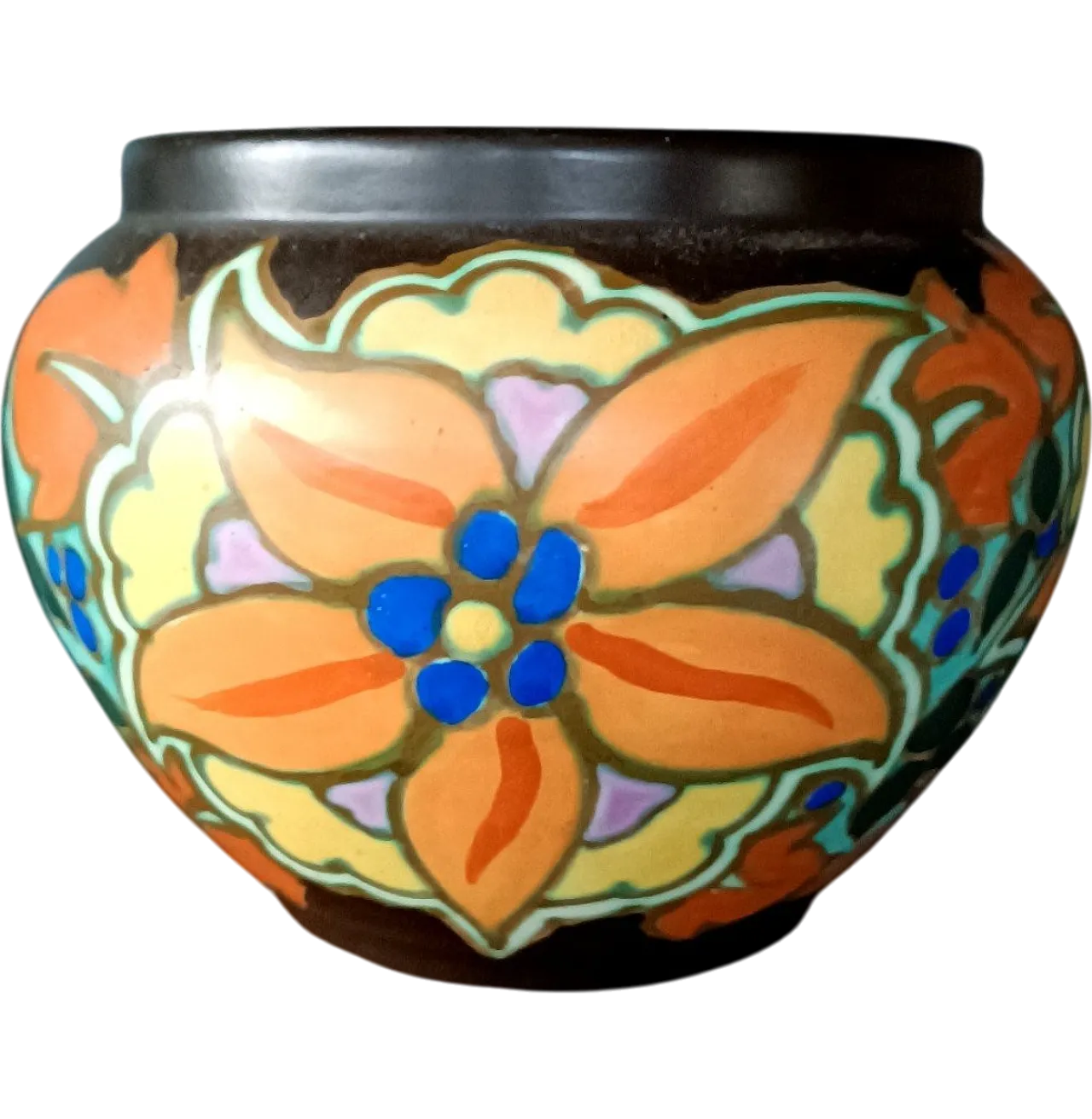 Vaso cashpot in ceramica Montoise Bergen, primo '900 4