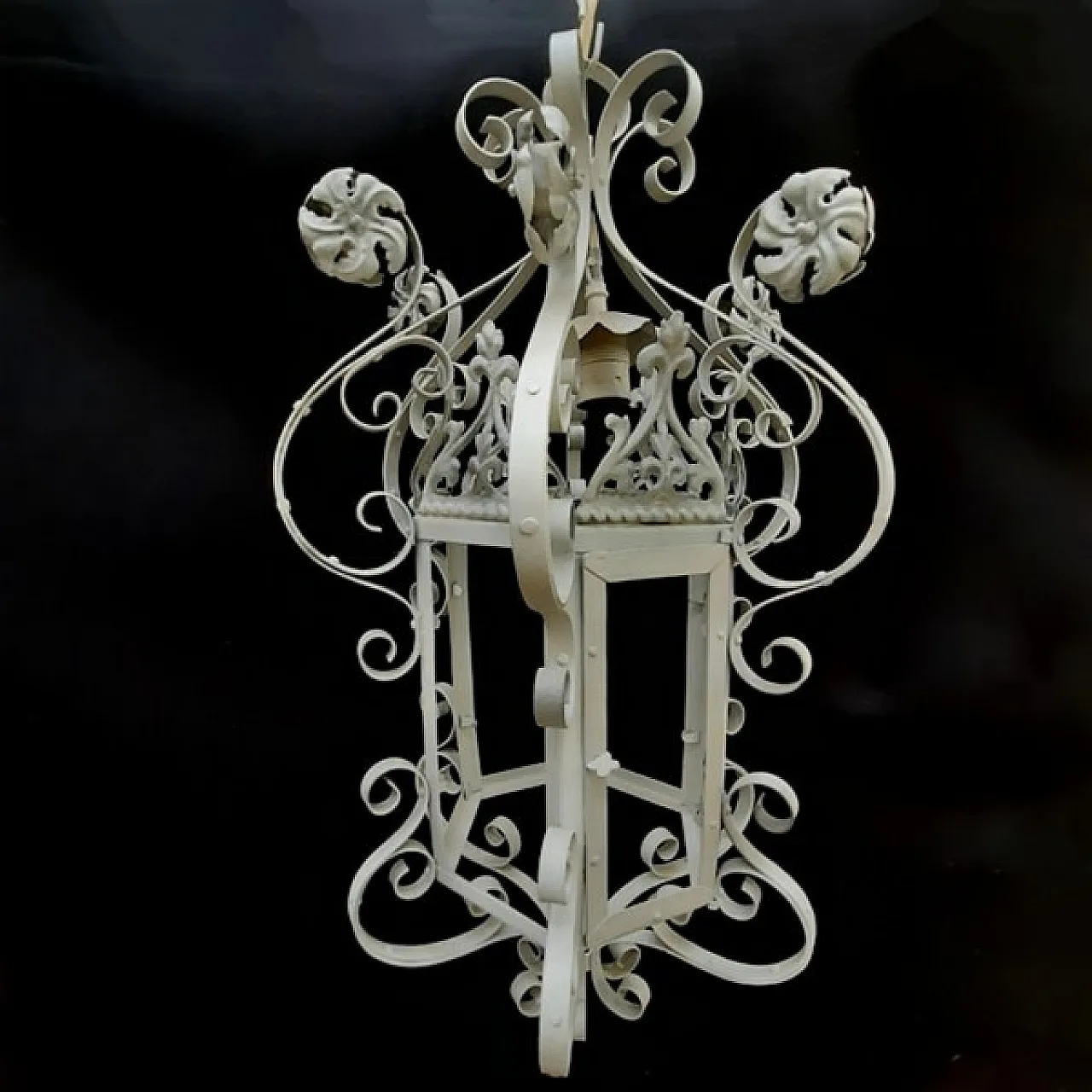 Hexagonal lamp with rosettes, 50s 3