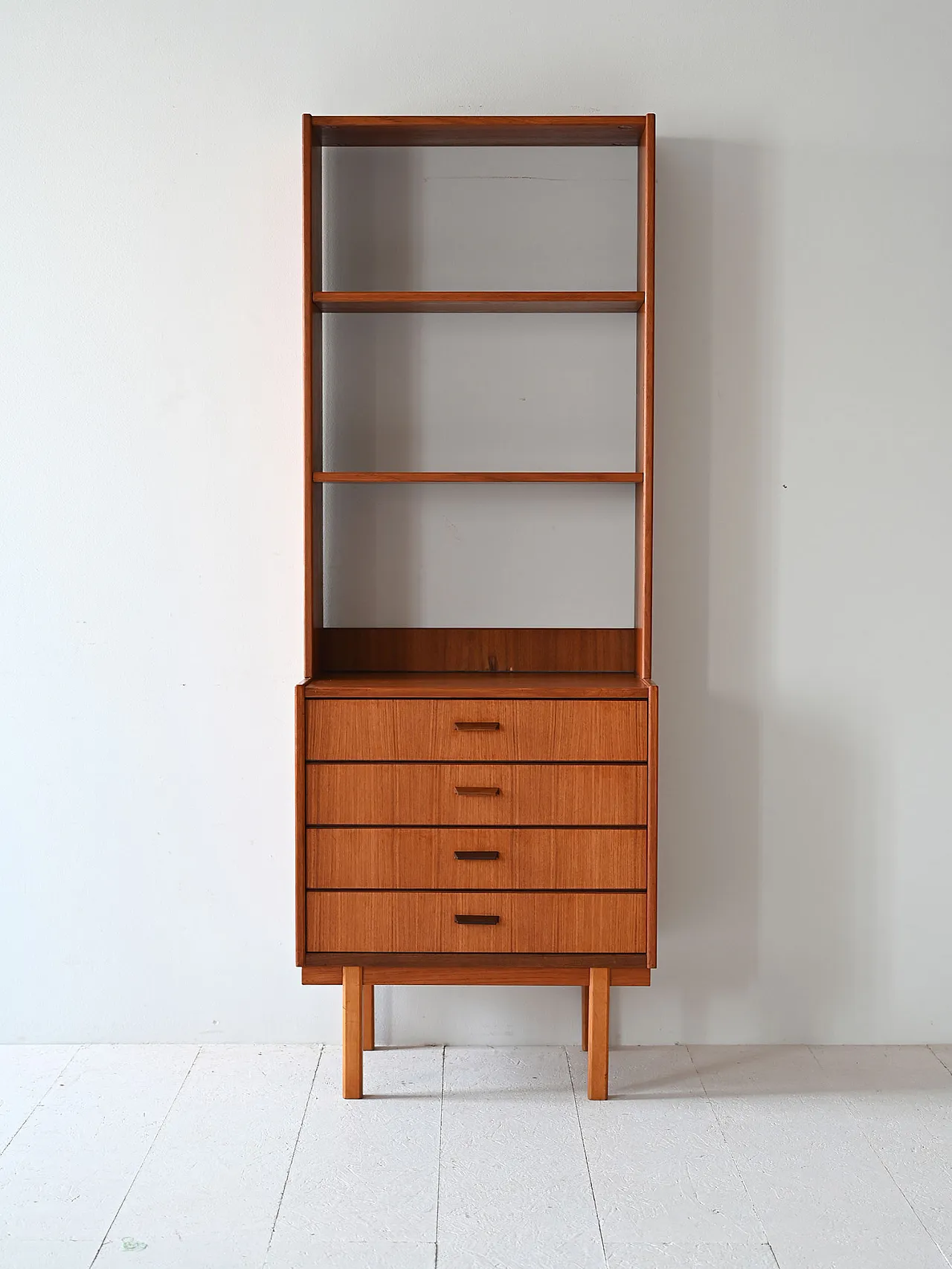Teak bookcase with drawers 3