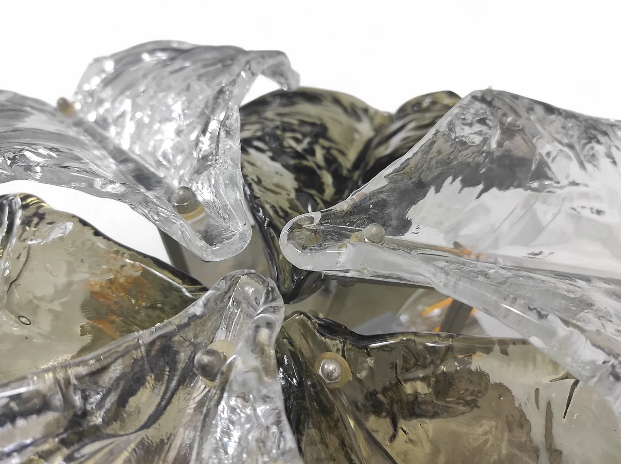 Applique in vetro fumè e di murano anni '70 5