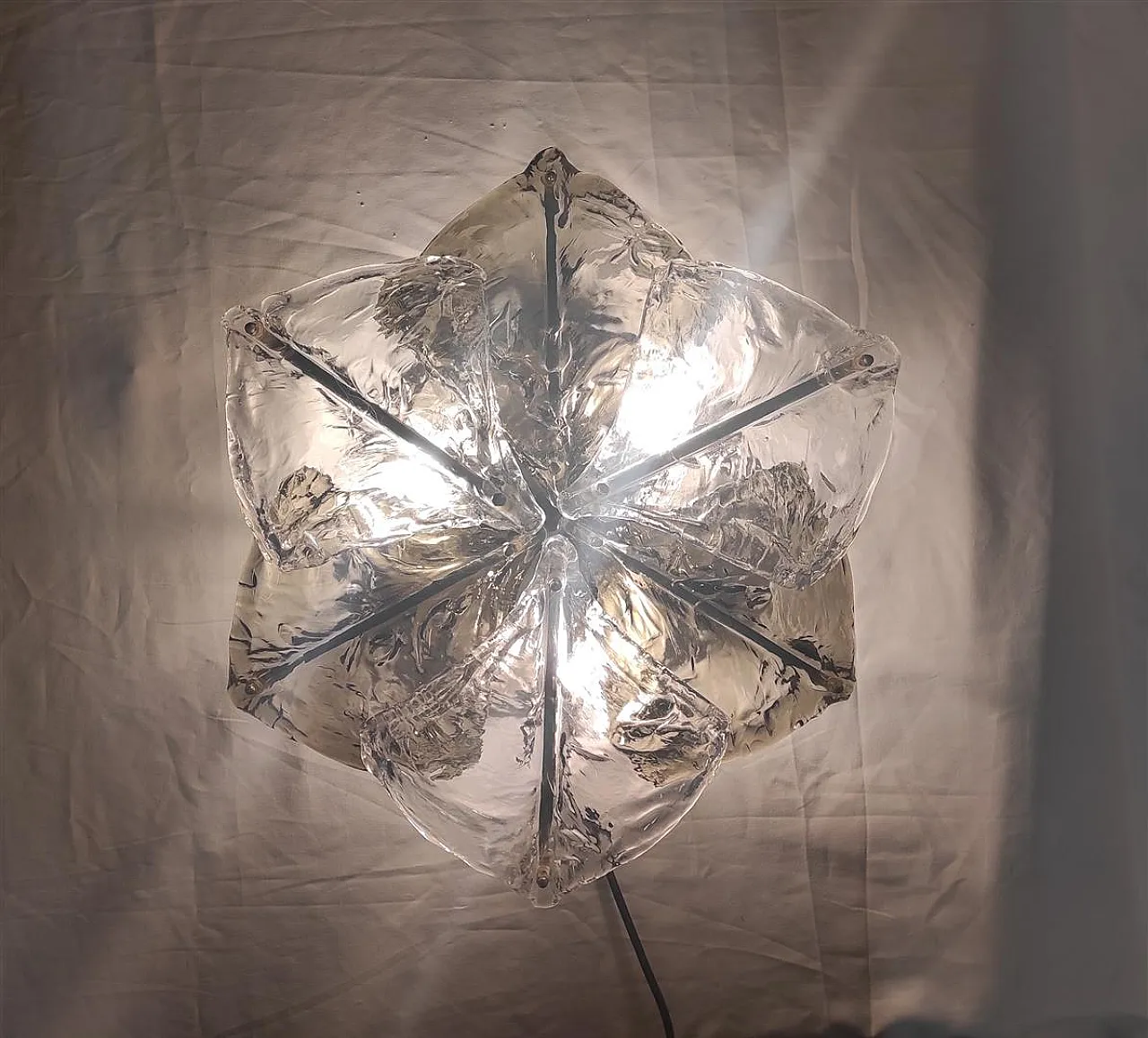 Applique in vetro fumè e di murano anni '70 6