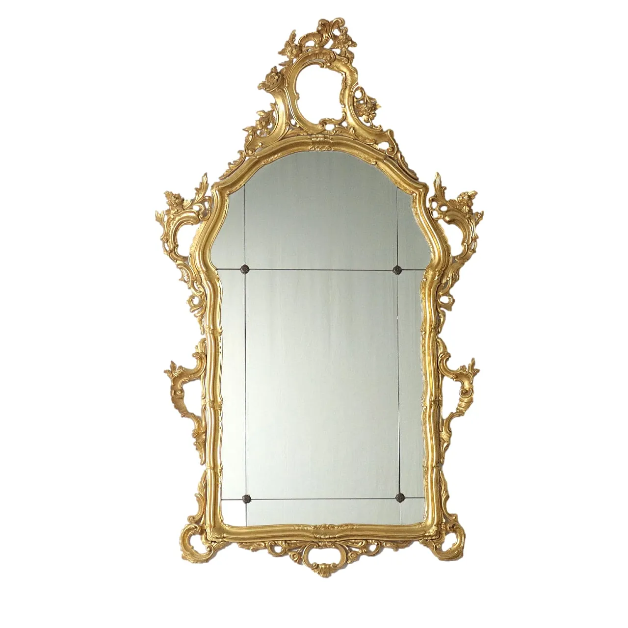 Baroque-style wooden mirror, 20th century 1