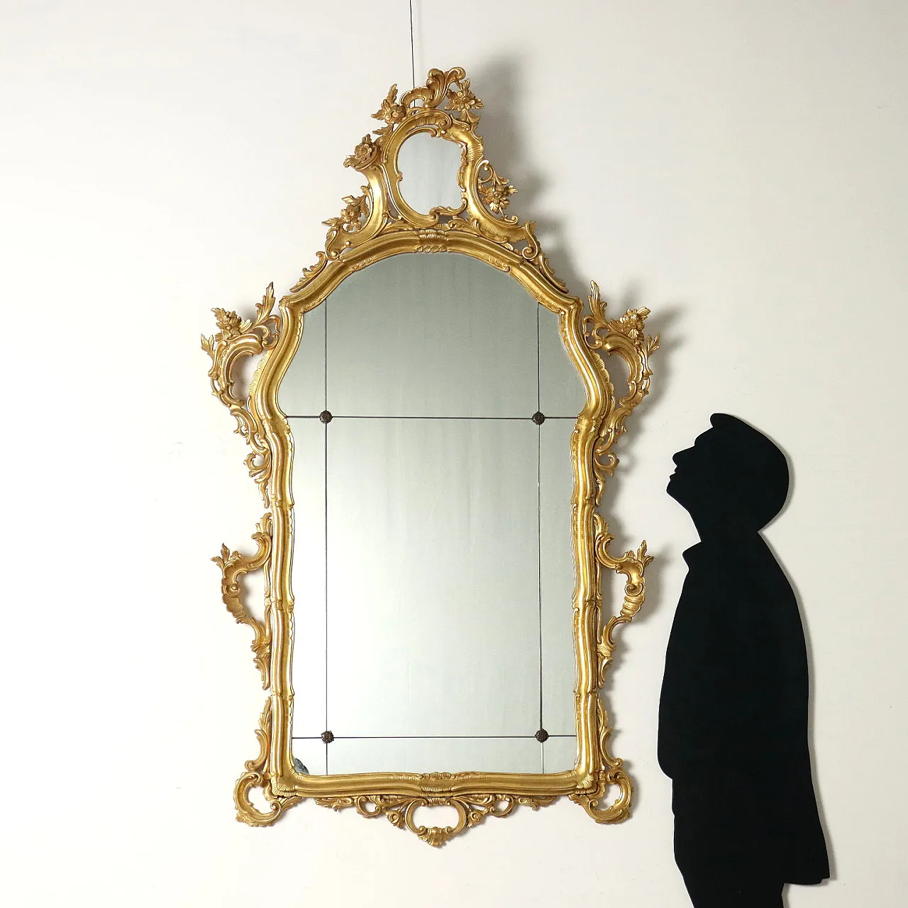 Baroque-style wooden mirror, 20th century 2