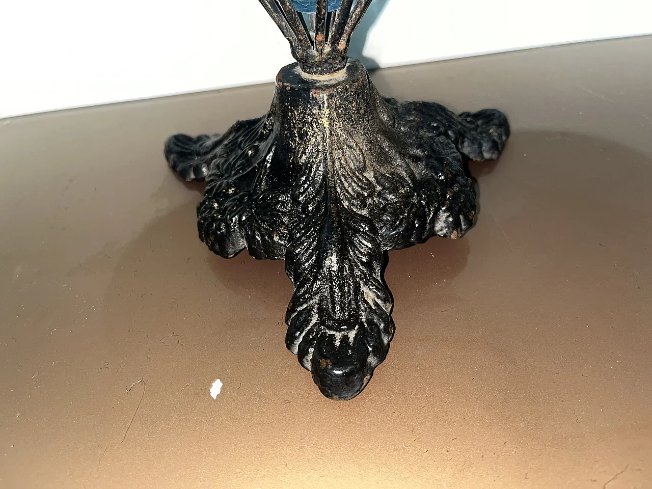 Vaso in vetro blu, anni '70 6