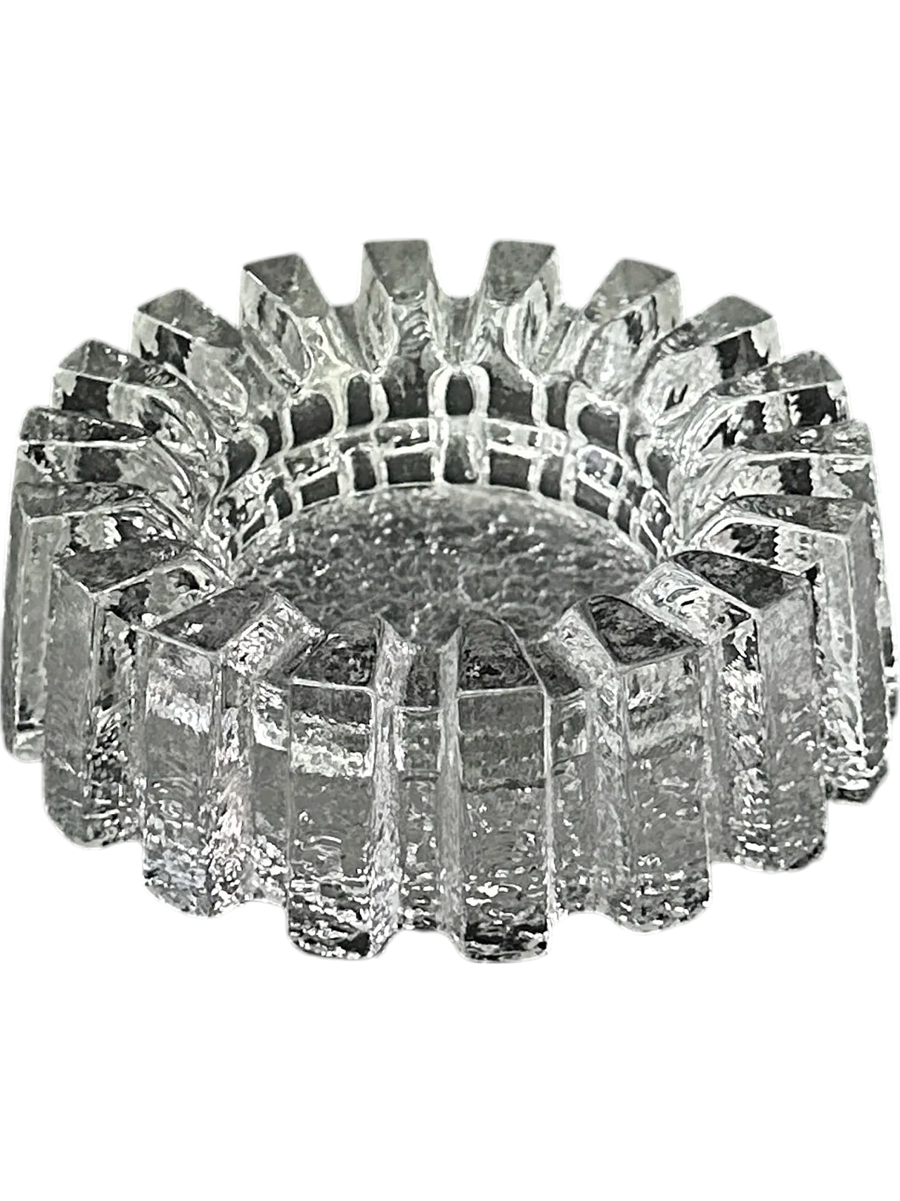 1970s crystal glass Brutalist ashtray 6