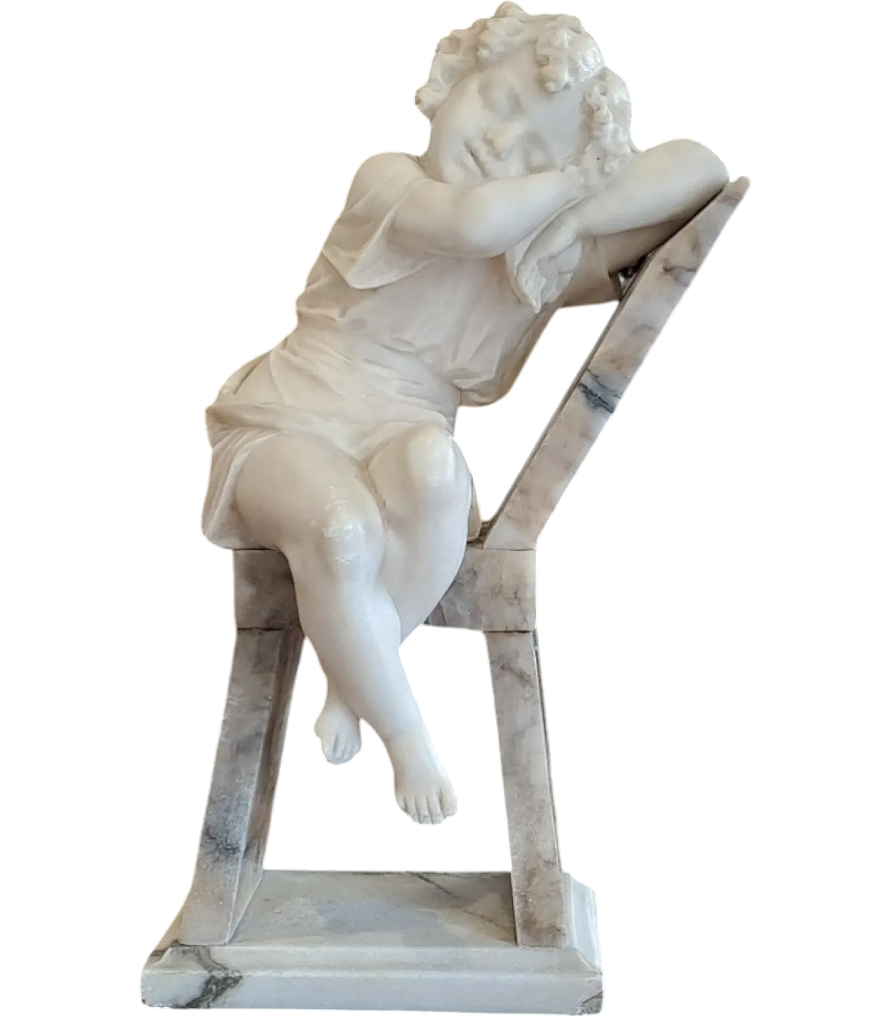 Eugenio Battaglia, Sleeping little girl, alabaster statute, '900 10