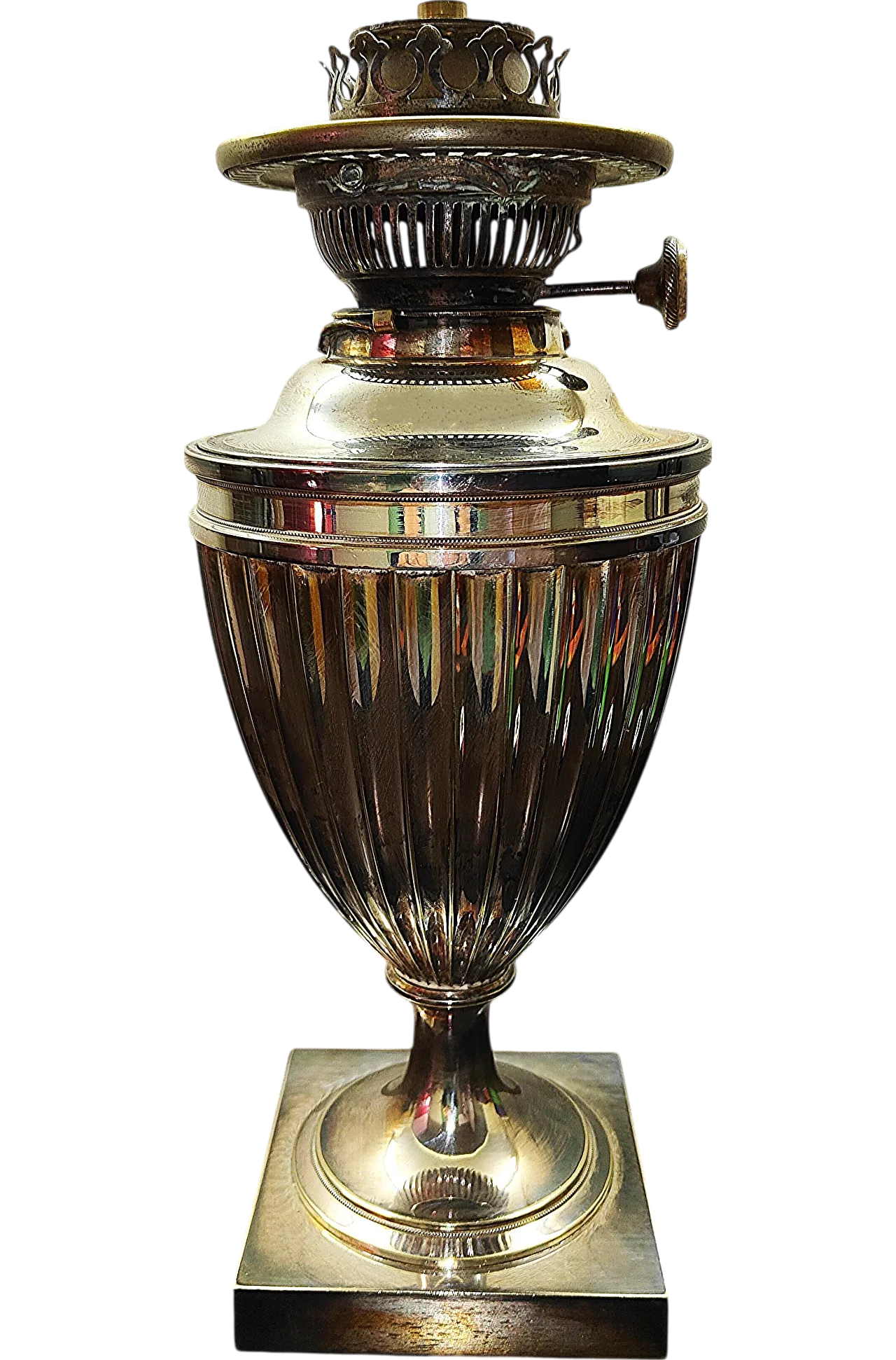 Struttura di lampada ad olio vittoriana in silver. Inghilterra 9