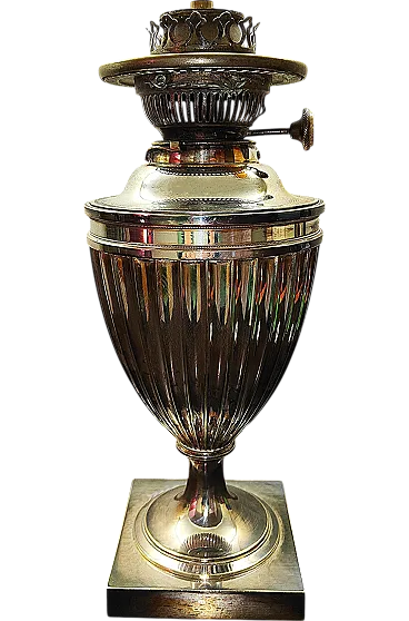 Struttura di lampada ad olio vittoriana in silver. Inghilterra