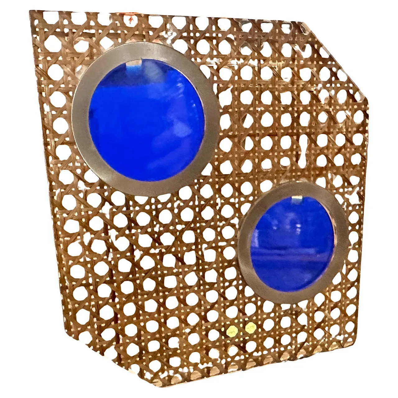 Straw and plexiglass photo frame by Dior Home, 1970s 1