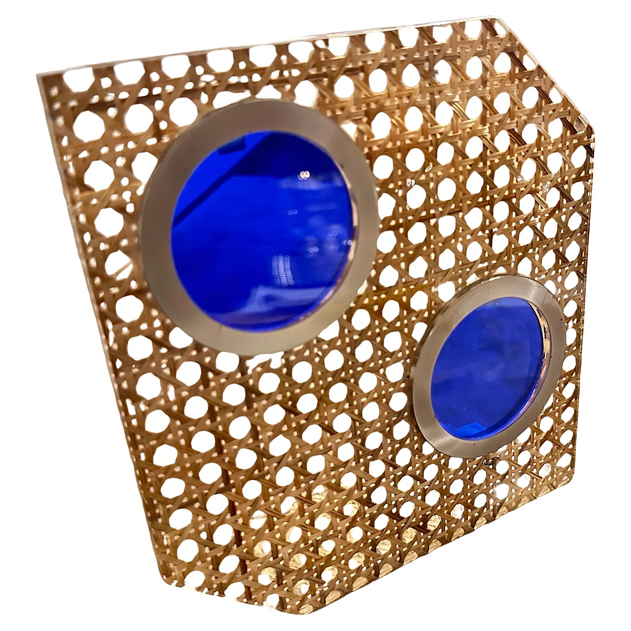 Straw and plexiglass photo frame by Dior Home, 1970s 2