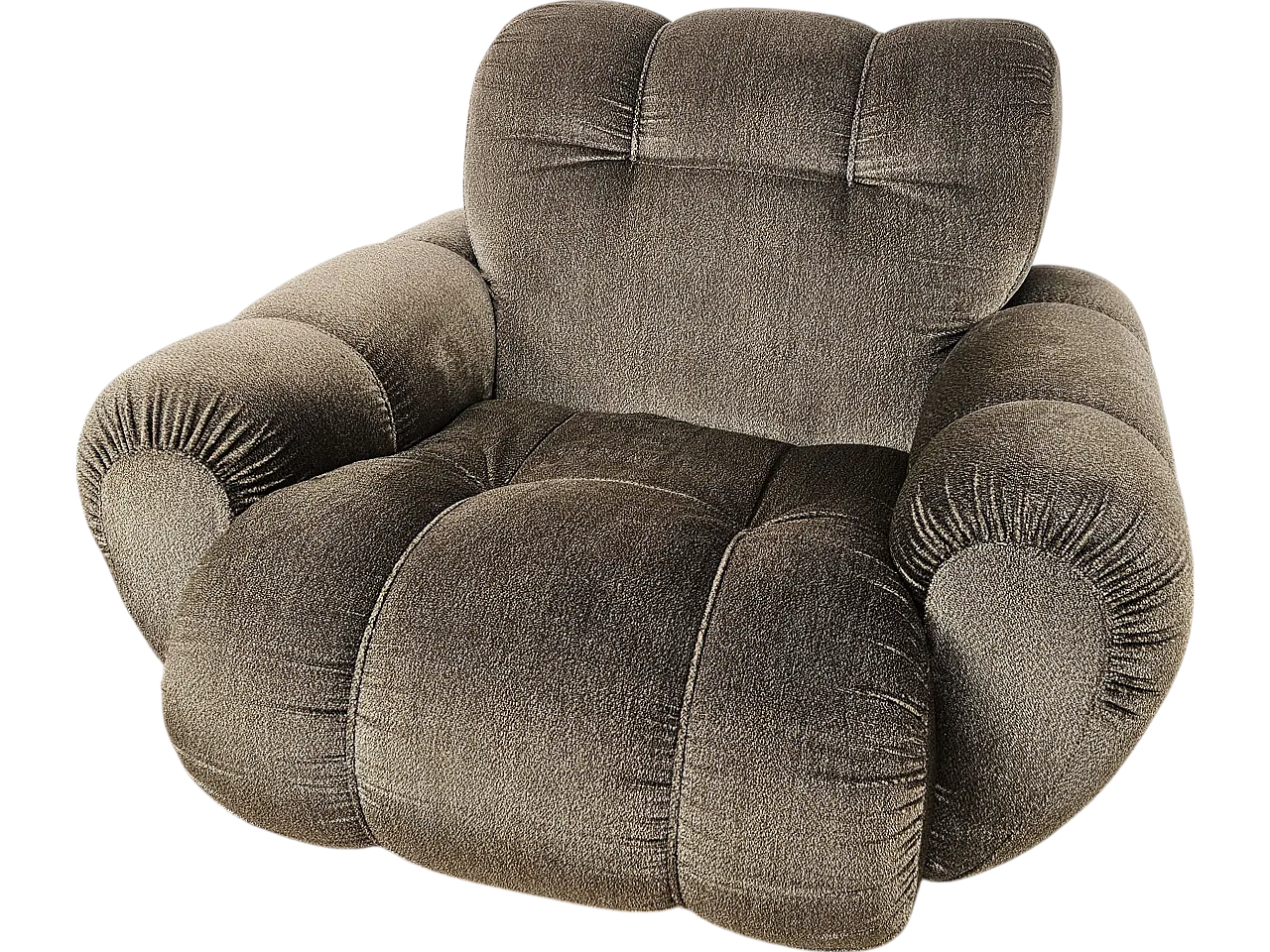 Vintage 70s armchair with wooden base 14