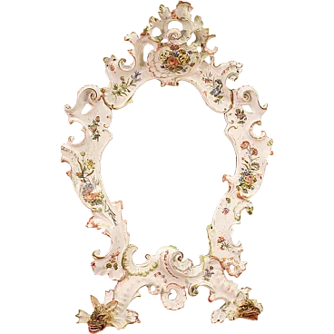 Large painted ceramic mirror, '900