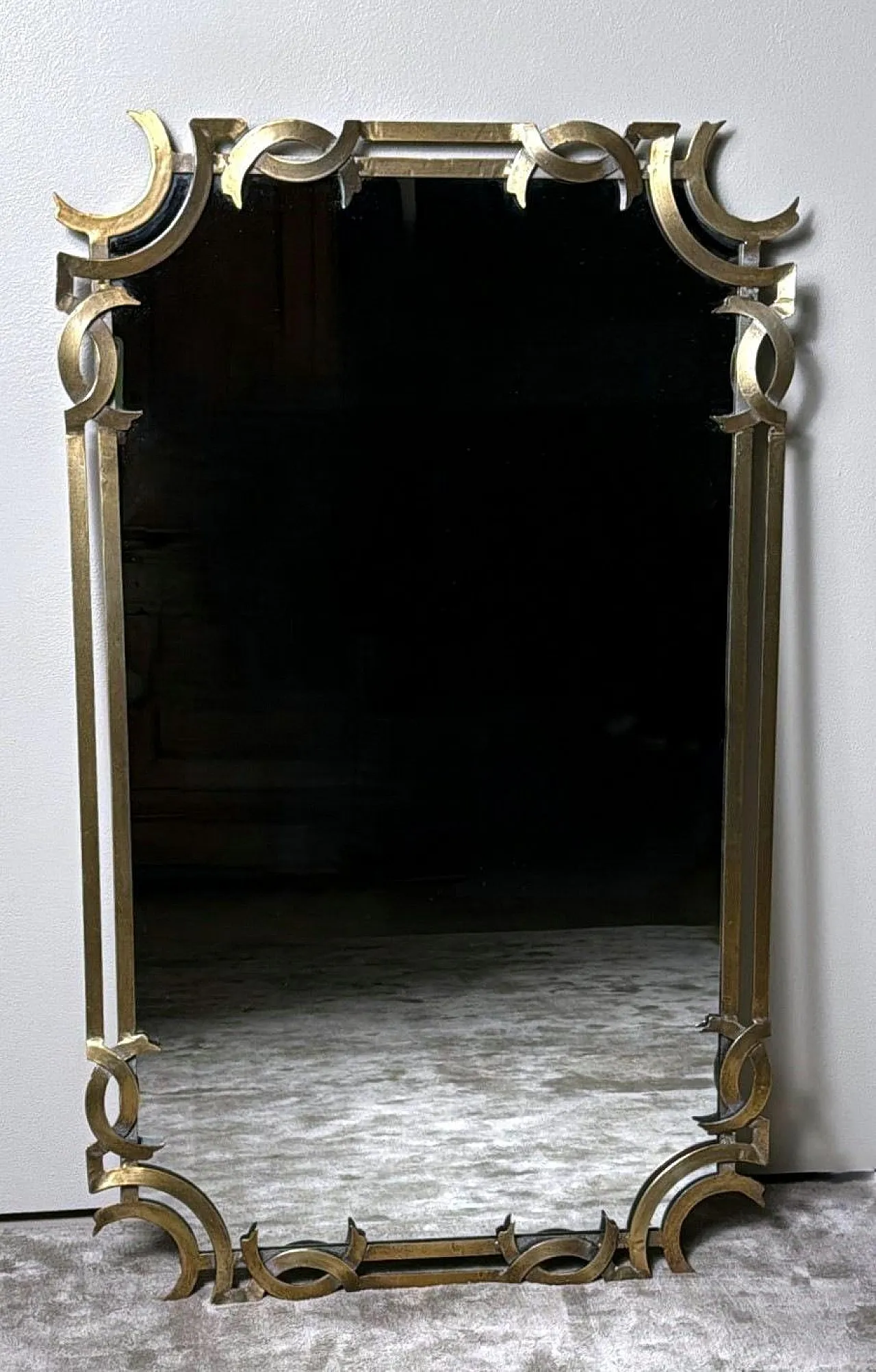 Wall mirror with gilded metal frame, 1980s 3