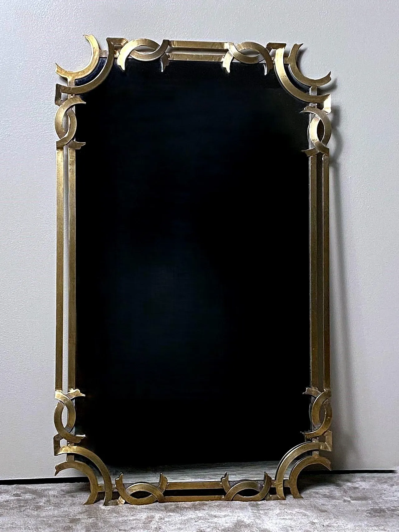 Wall mirror with gilded metal frame, 1980s 4