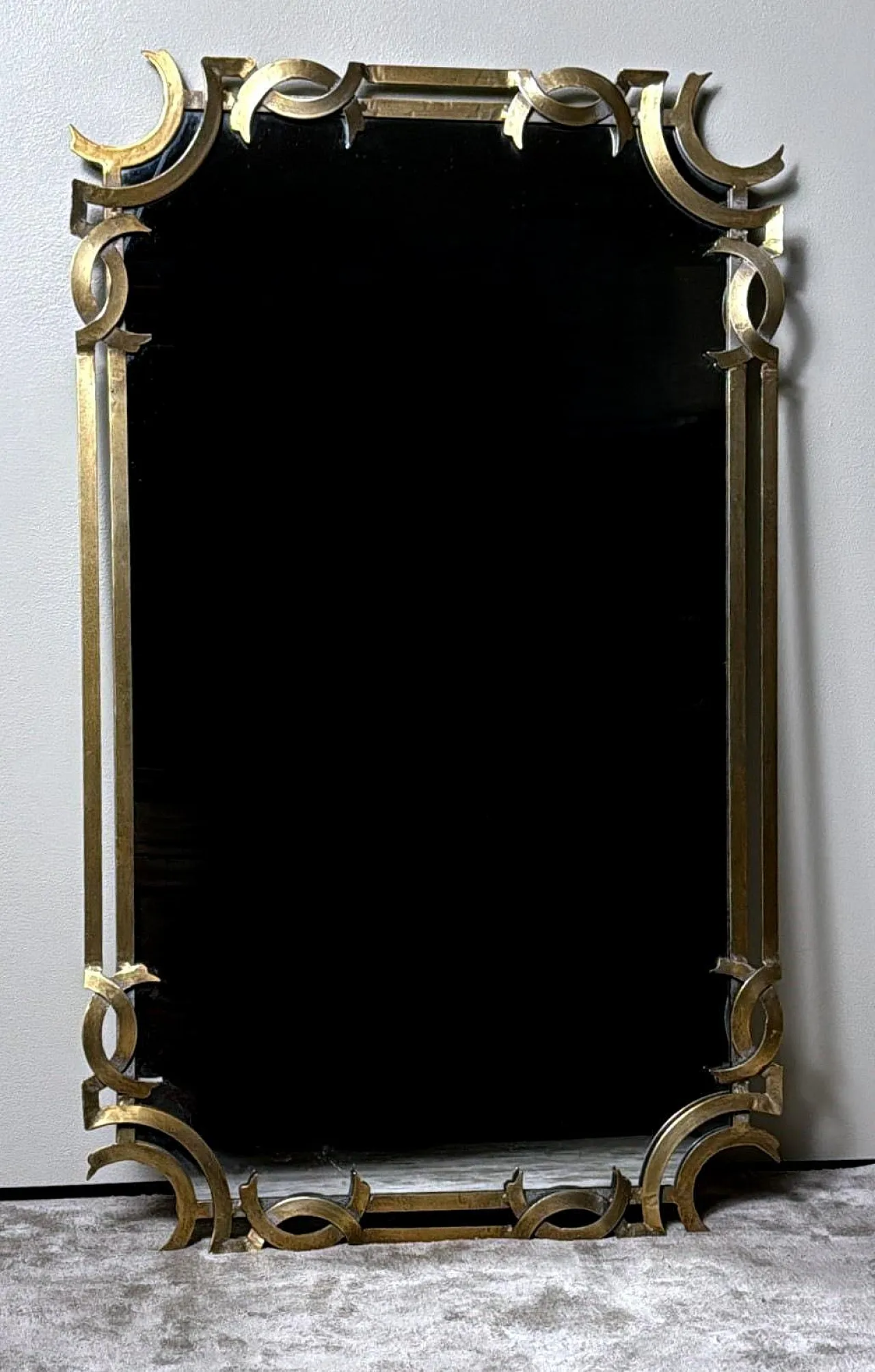 Wall mirror with gilded metal frame, 1980s 5