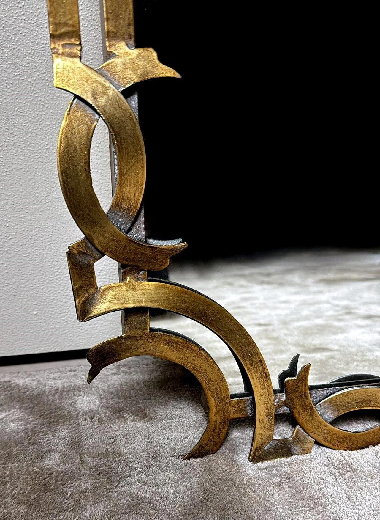 Wall mirror with gilded metal frame, 1980s 14