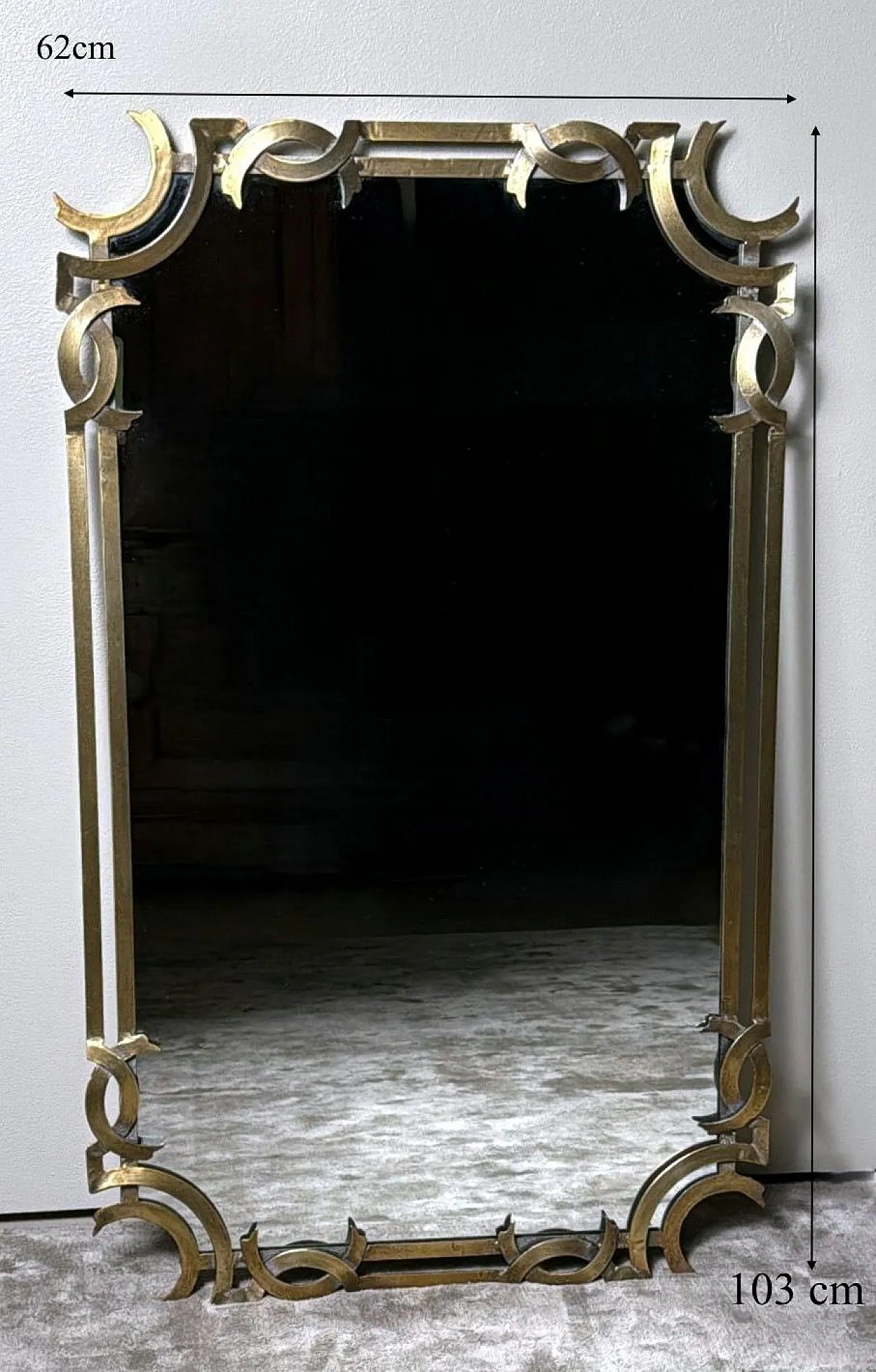 Wall mirror with gilded metal frame, 1980s 18