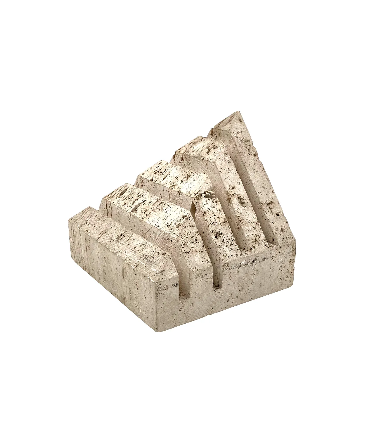 Enzo Mari, Travertine desk organizer, Fratelli Mannelli Italy 1970s 1