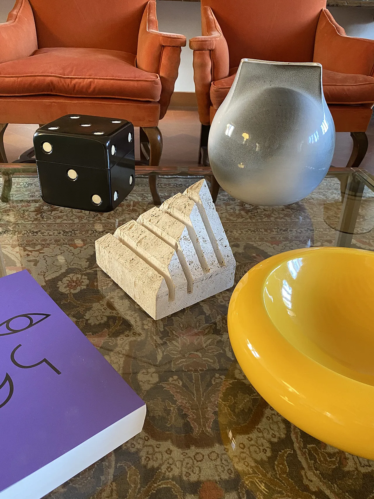 Enzo Mari, Travertine desk organizer, Fratelli Mannelli Italy 1970s 3