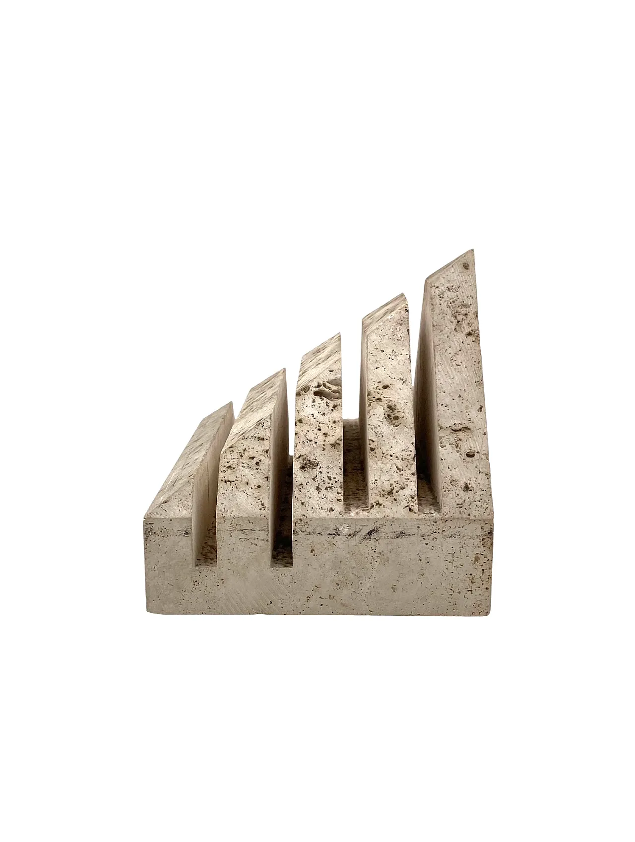 Enzo Mari, Travertine desk organizer, Fratelli Mannelli Italy 1970s 6
